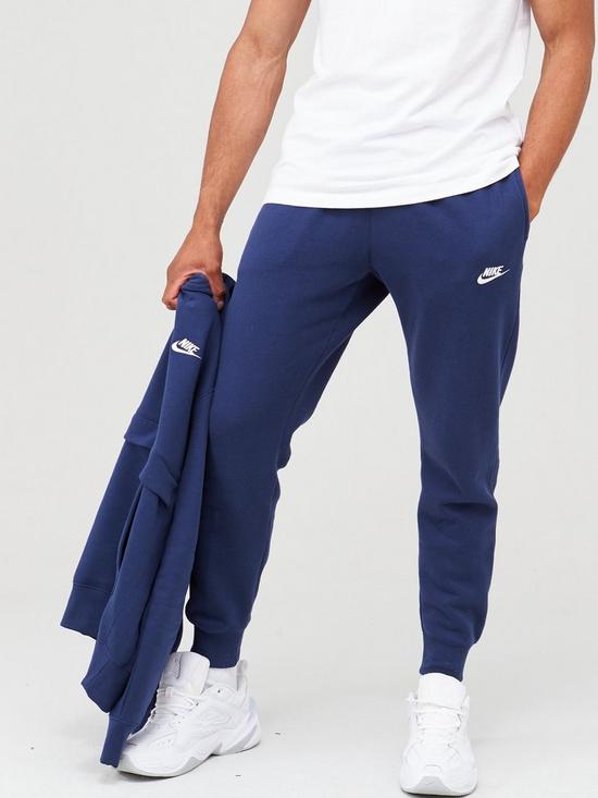 front image of nike-sportswear-club-fleece-joggers-navy
