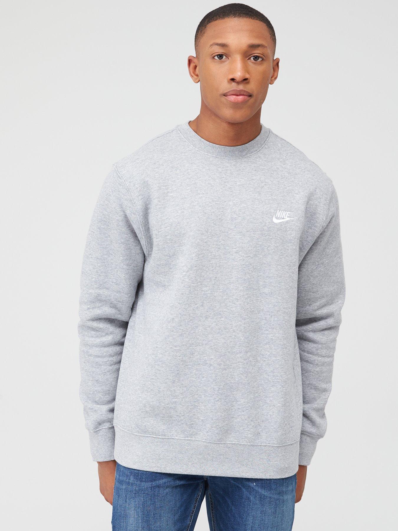 nike gray club crew neck sweatshirt