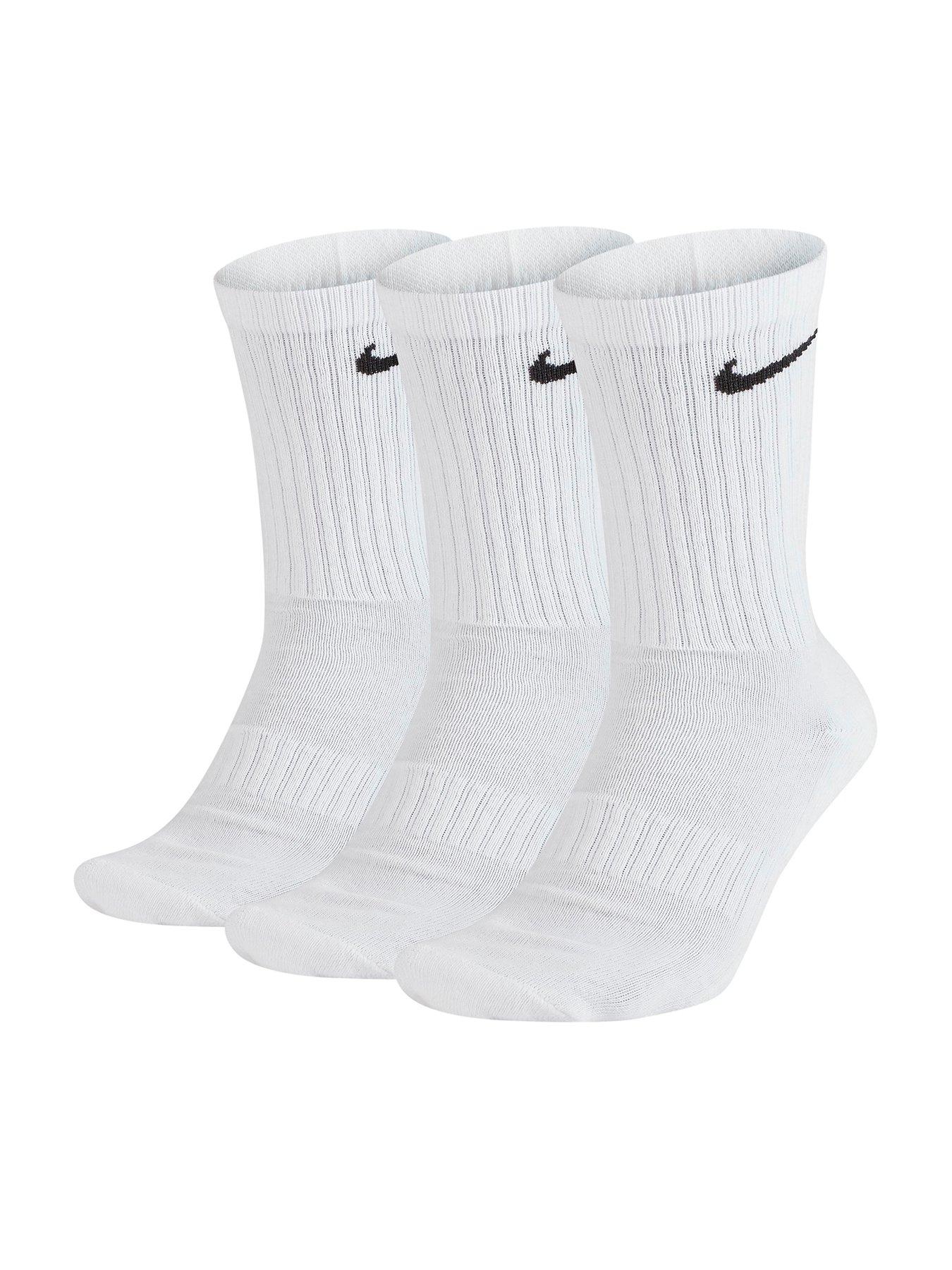 3 pack white nike socks
