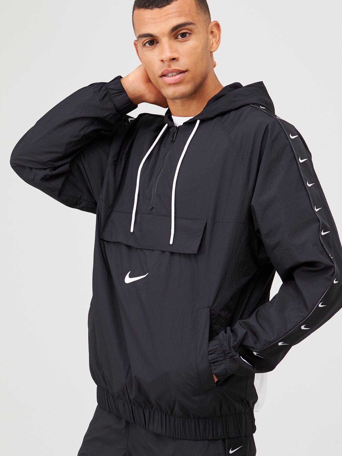 nike swoosh half zip woven jacket