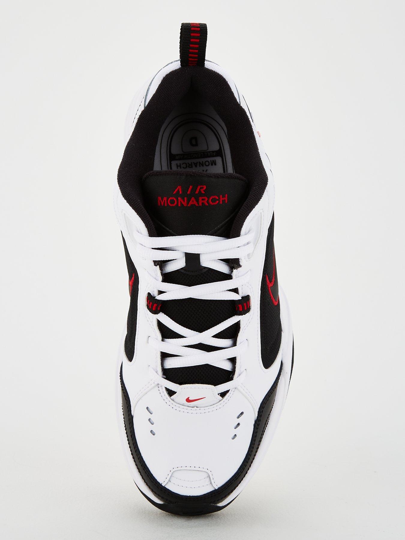 nike monarch iv white black red
