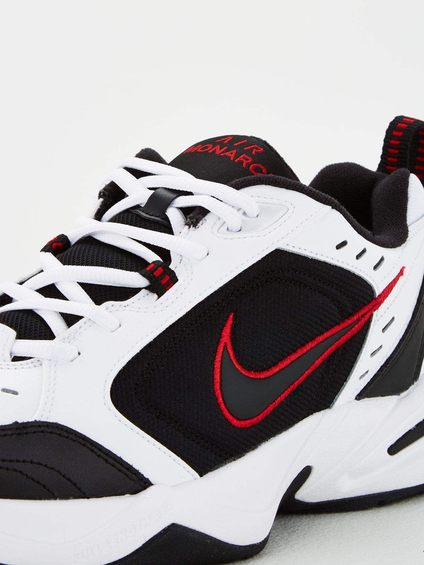 nike monarch iv white black red