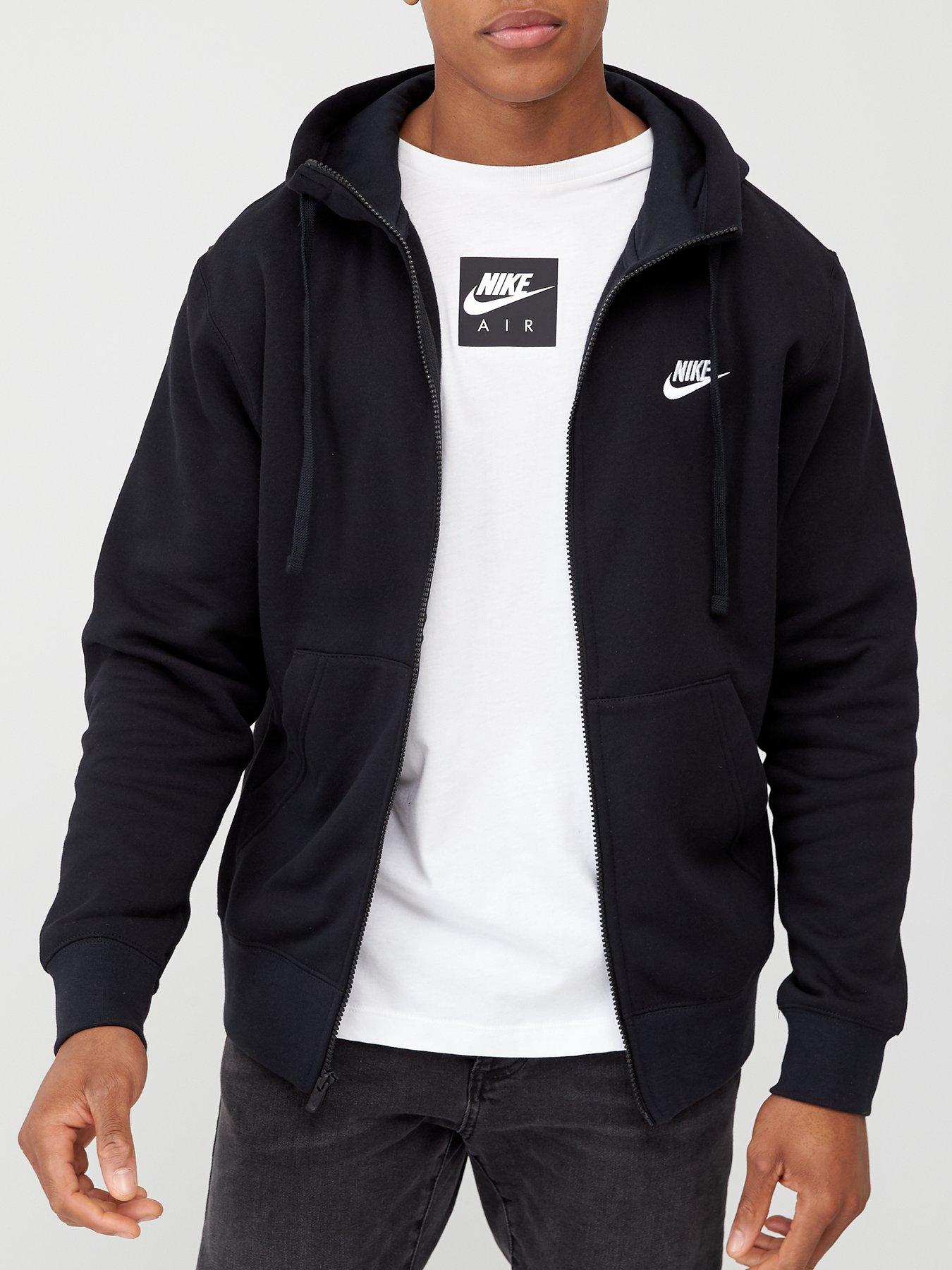 nike club black hoodie