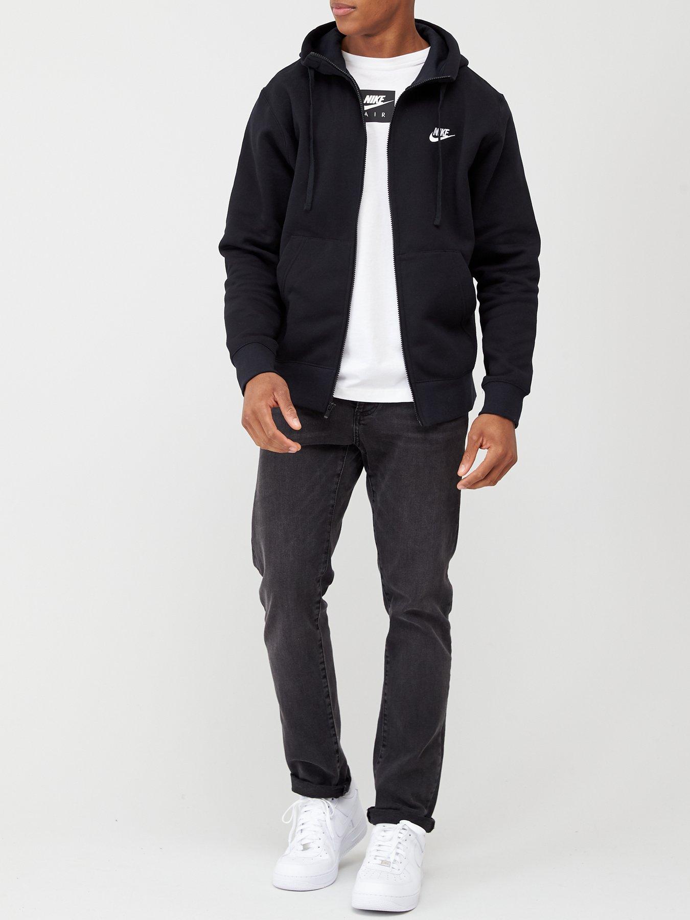 Nike Sportswear Club Fleece Full Zip Hoodie - Black | littlewoods.com