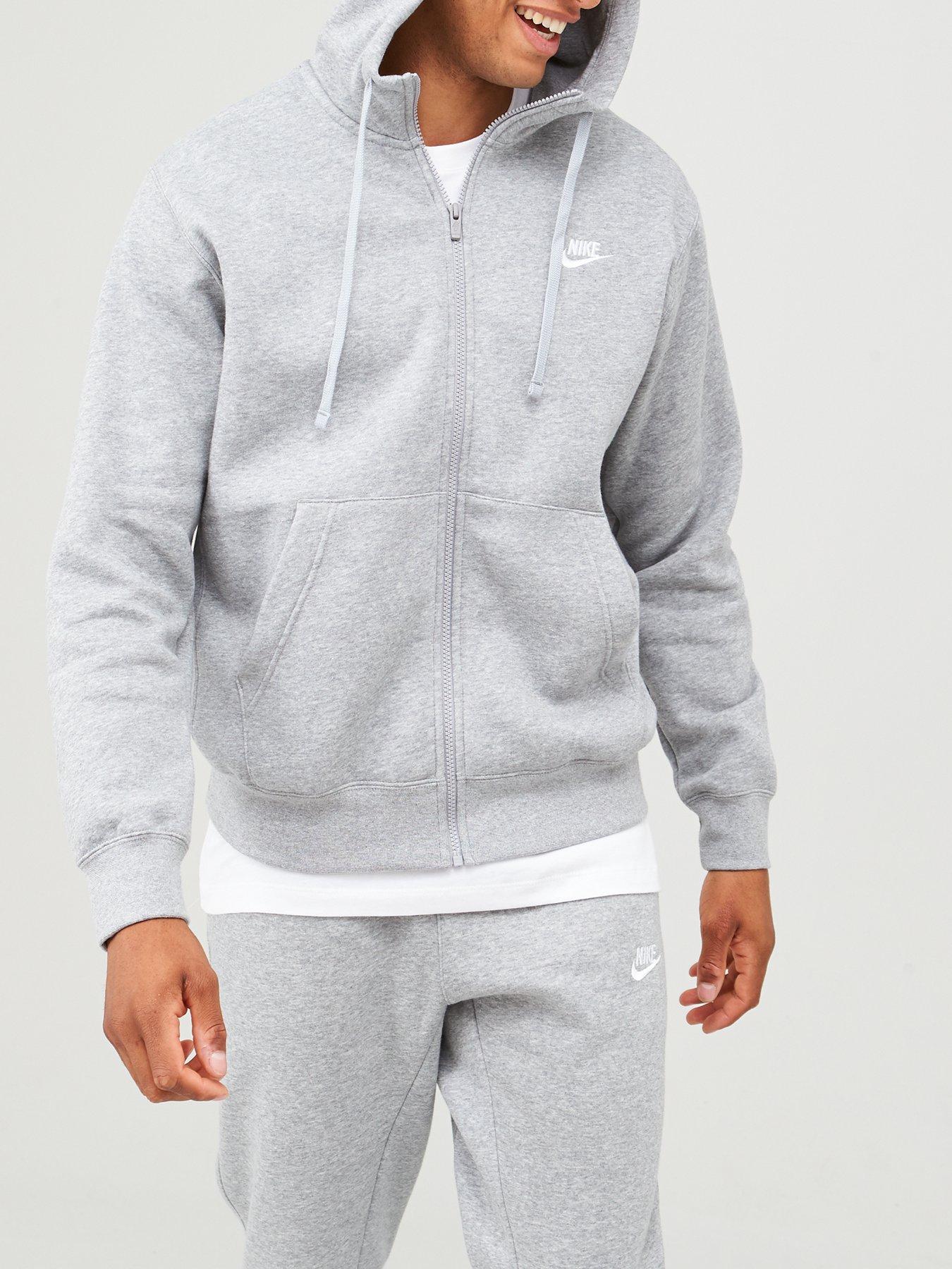 grey nike tracksuit hoodie