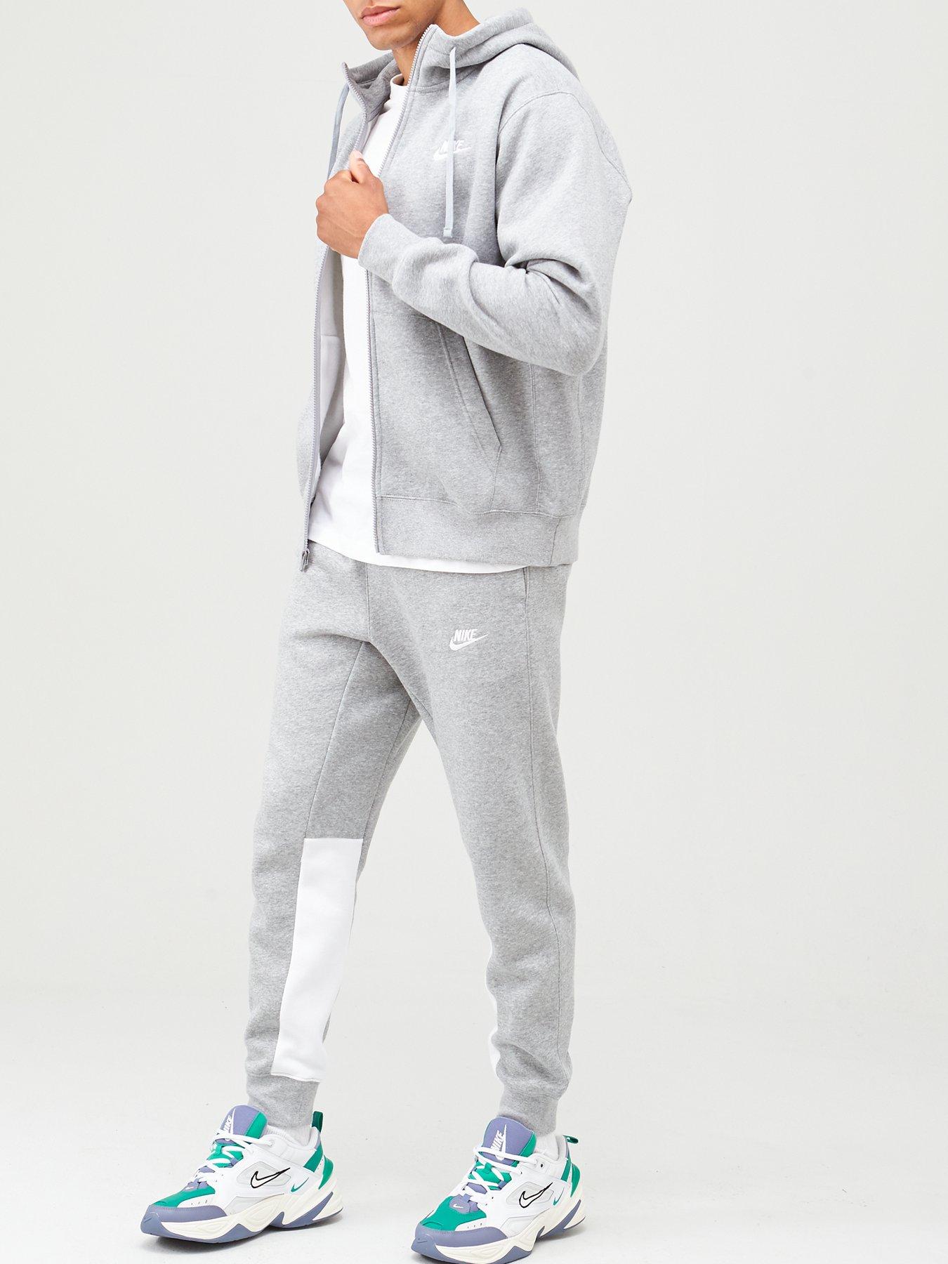 Nike full zip hot sale club tracksuit grey