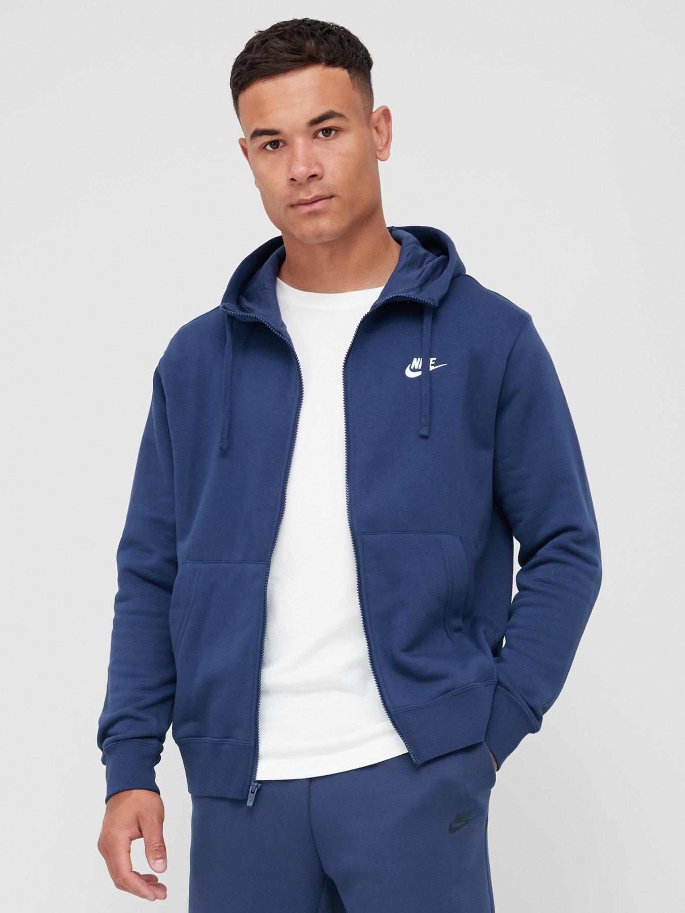 navy nike zip hoodie