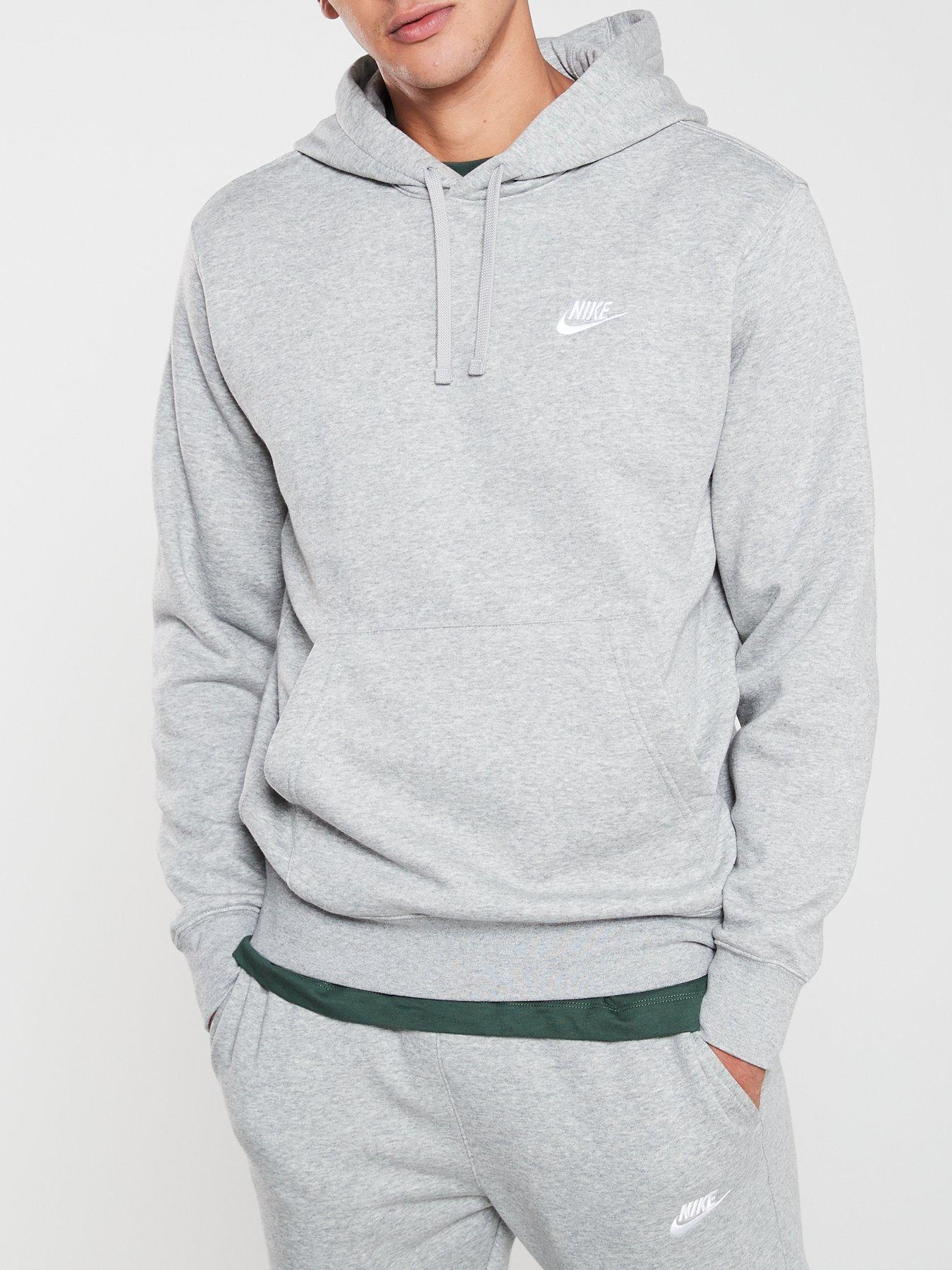 nike club hoodie dark grey