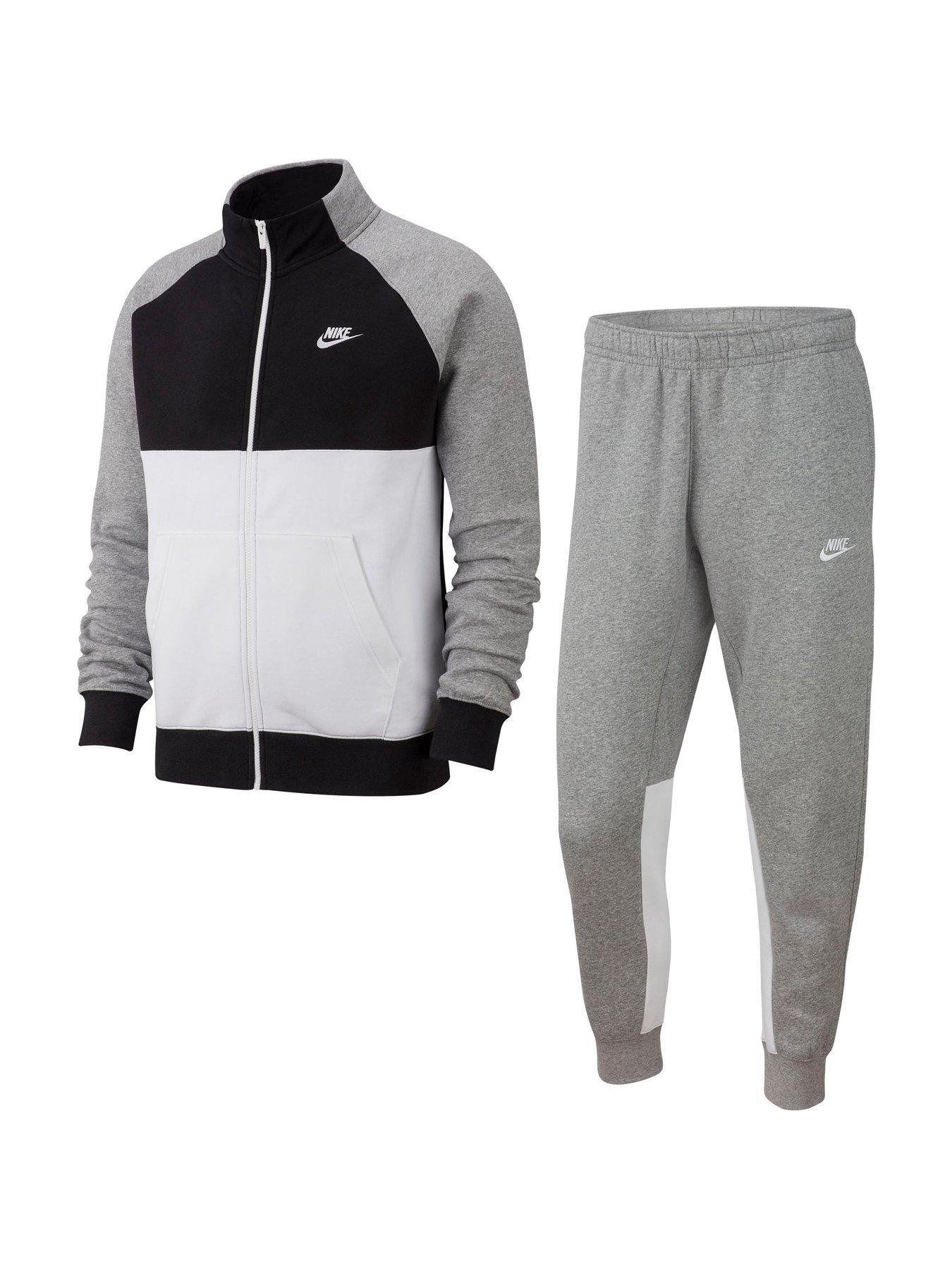 nike sportswear fleece tracksuit grey