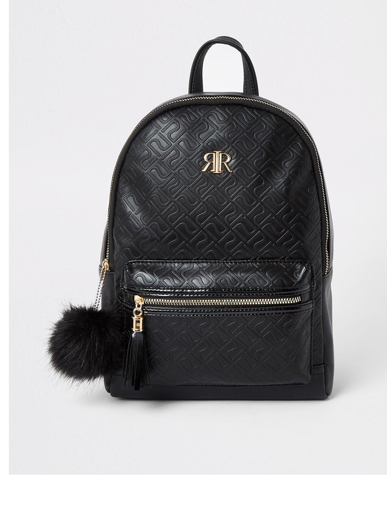 river island backpack black