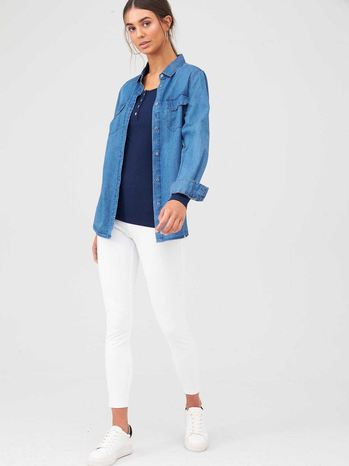 undefined Medium Control Ankle Jean-ish Legging - White