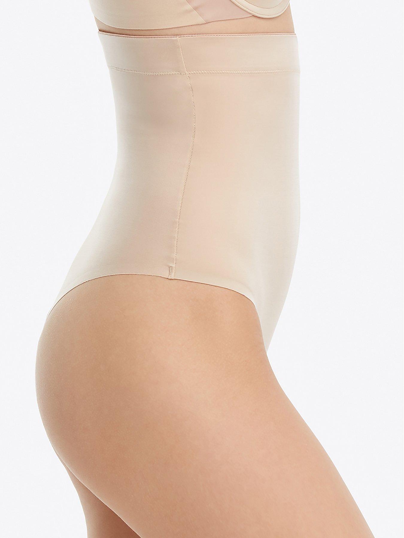 Image 4 of 4 of Spanx Medium Control High Waist Thong - Soft Nude