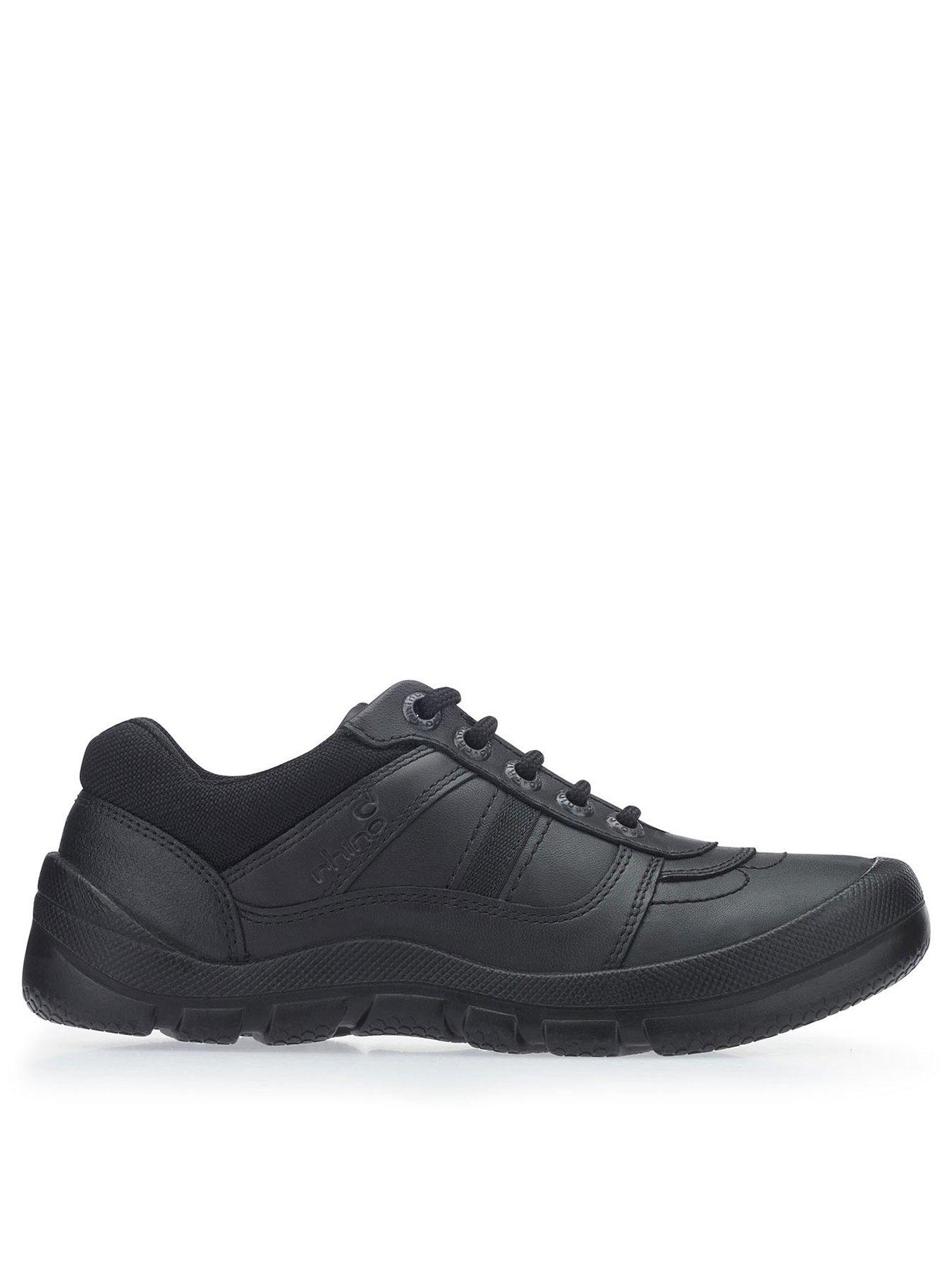 undefined Boys Rhino Sherman School Shoe - Black Leather