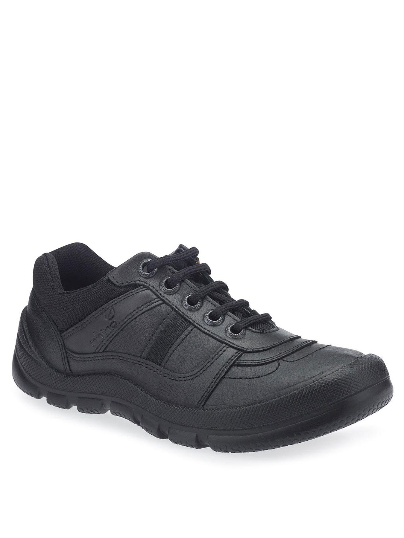 undefined Boys Rhino Sherman Leather Lace Up School Shoes - Black