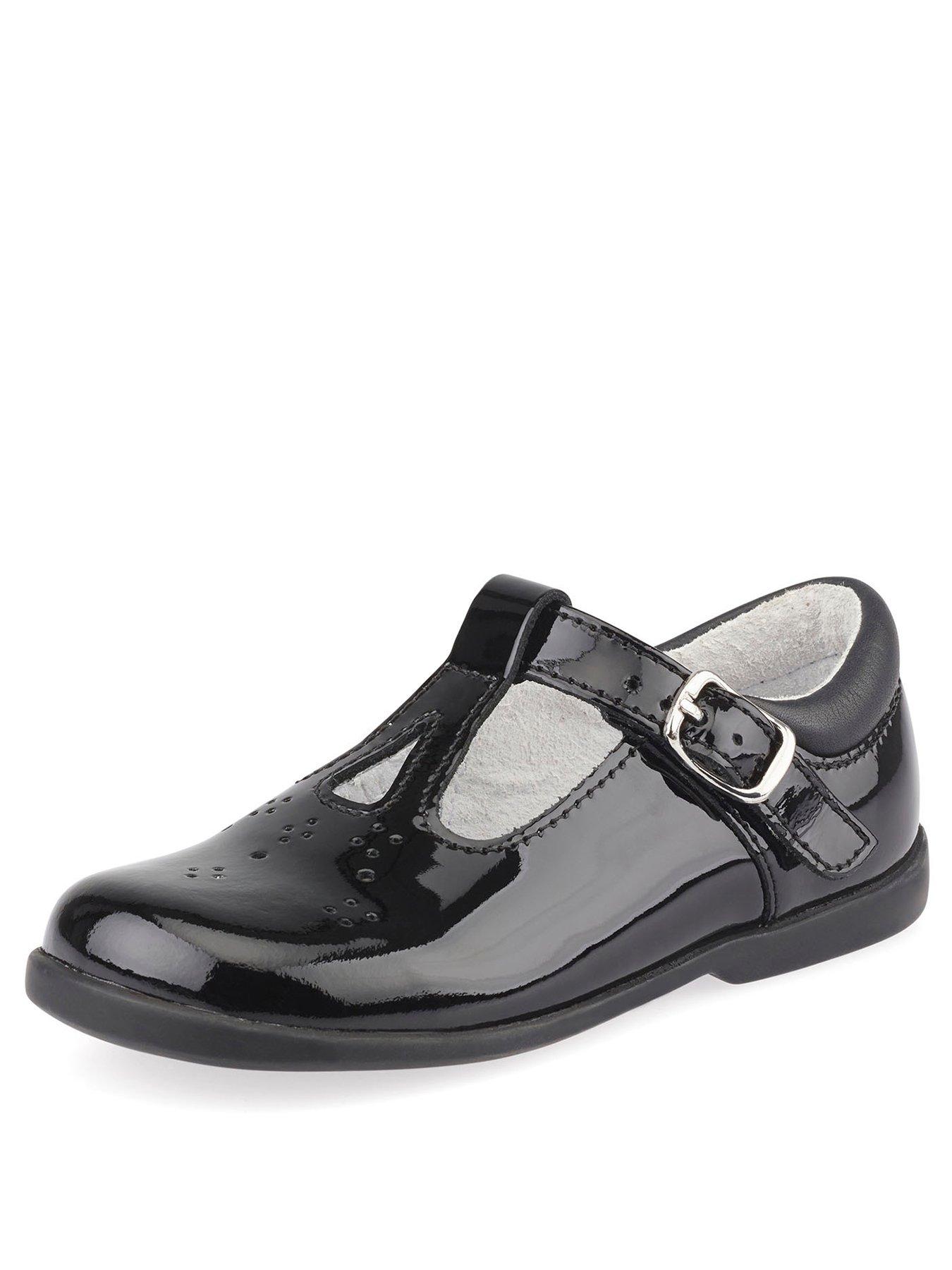 girls black patent shoes