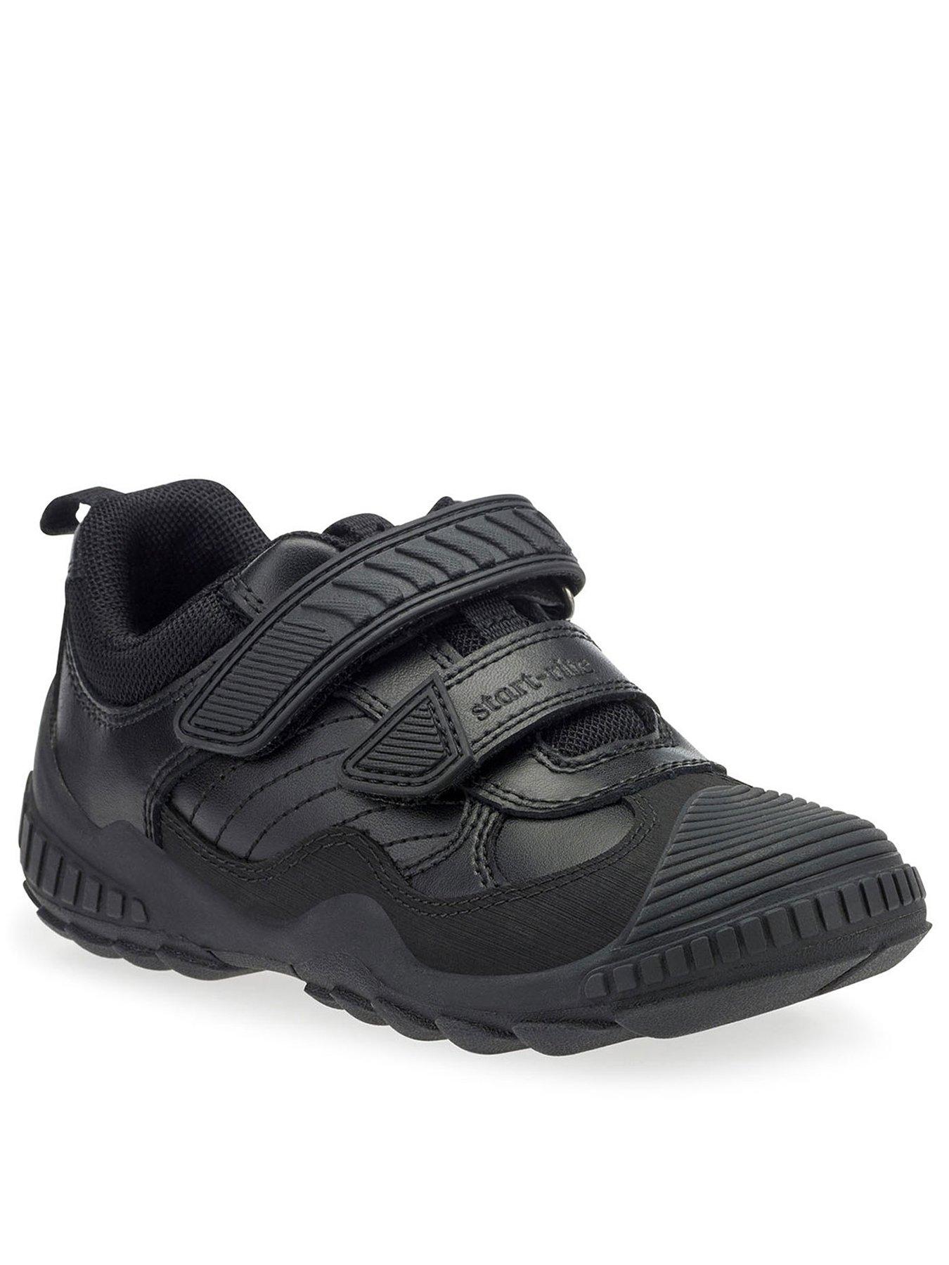 Image 1 of 5 of Start-rite Extreme Double Riptape Durable Black Leather Boys School Shoes