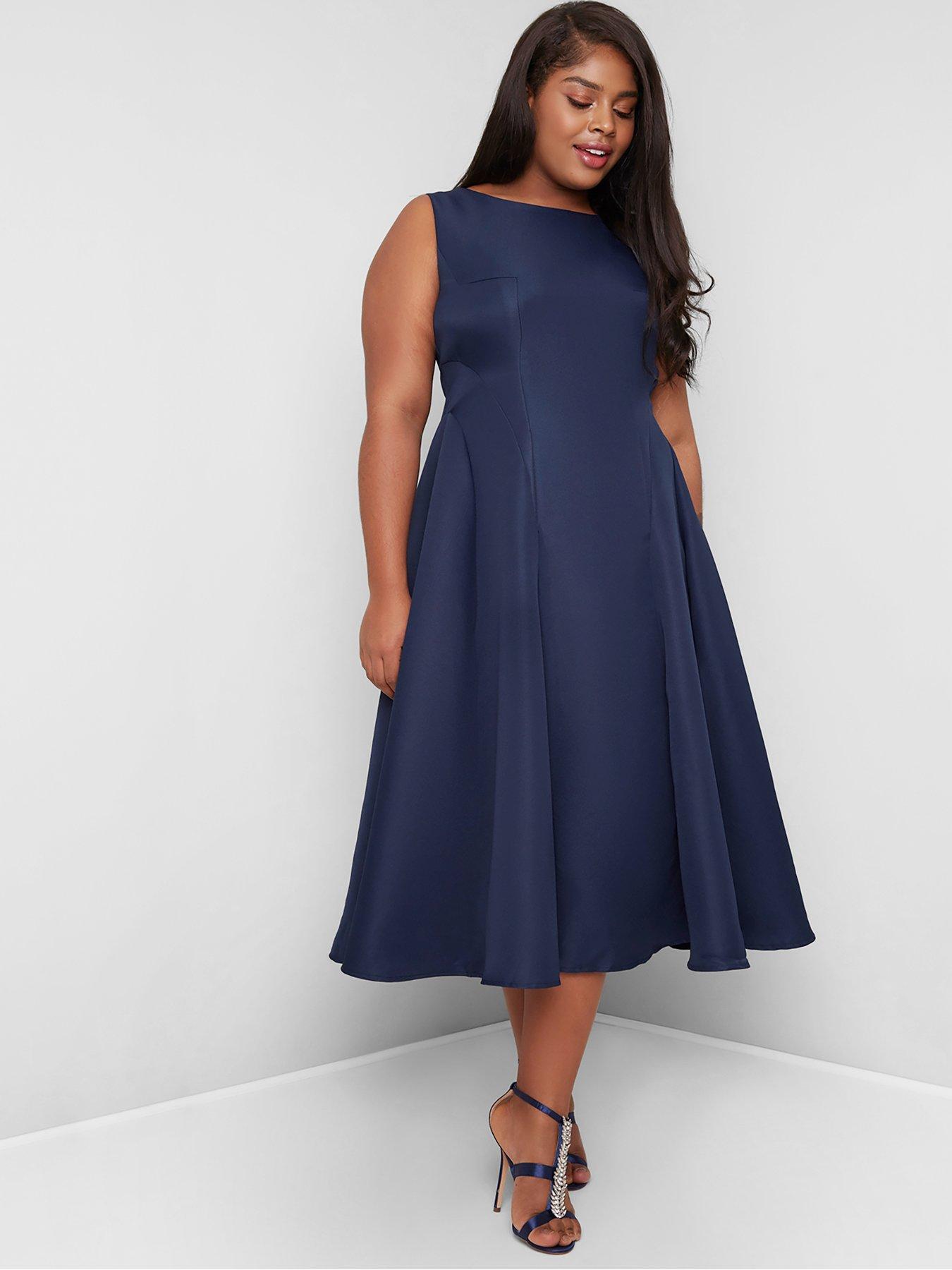 navy curve dress