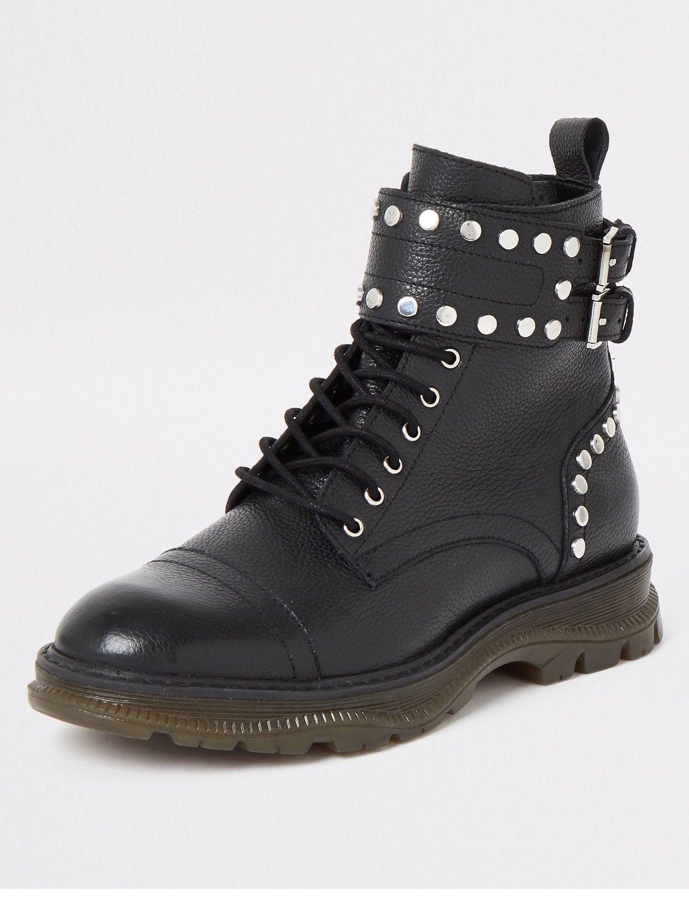 river island lace up biker boots