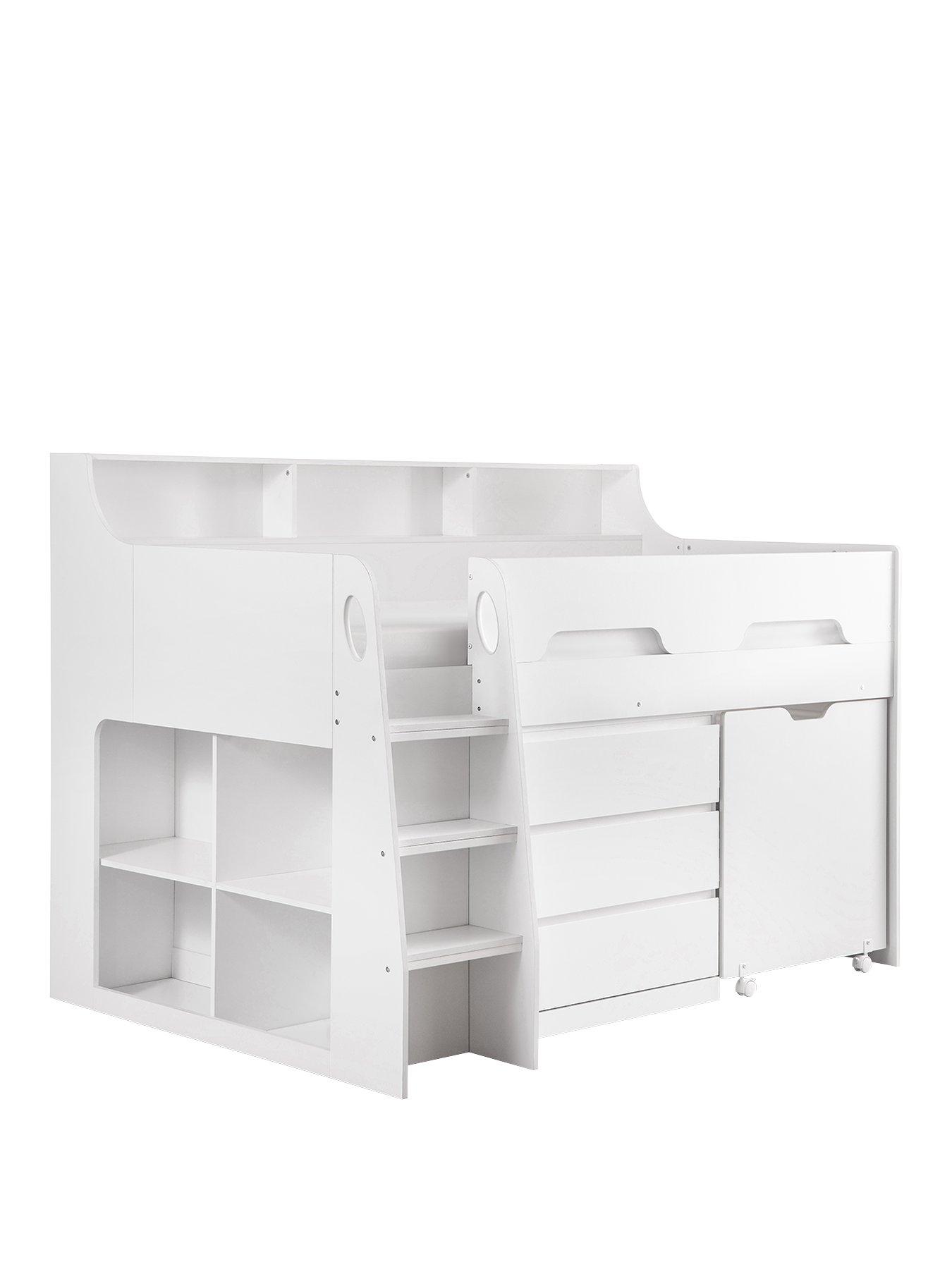 Julian Bowen Noah Midsleeper Bed with Desk, Drawers and Shelving