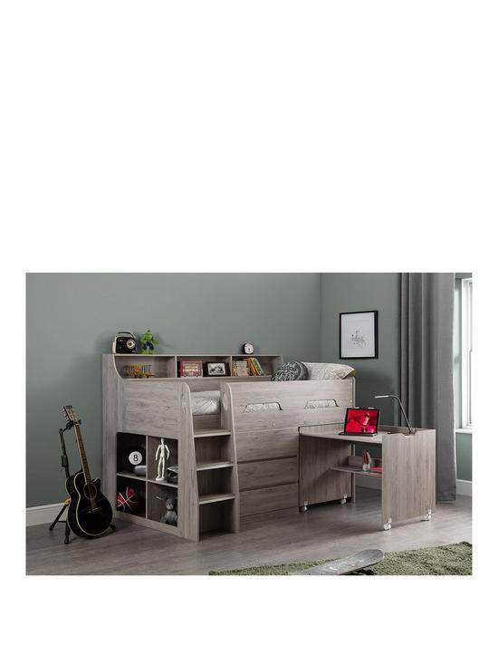 front image of julian-bowen-noah-midsleeper-bed-with-storage-and-desk-white-or-grey