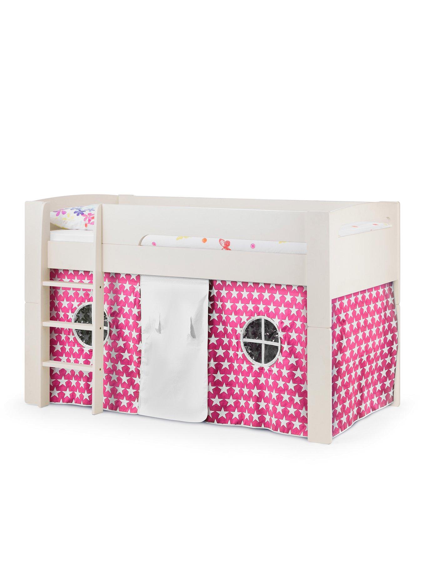 Julian Bowen Nova Mid Sleeper Bed with Pink Star Tent