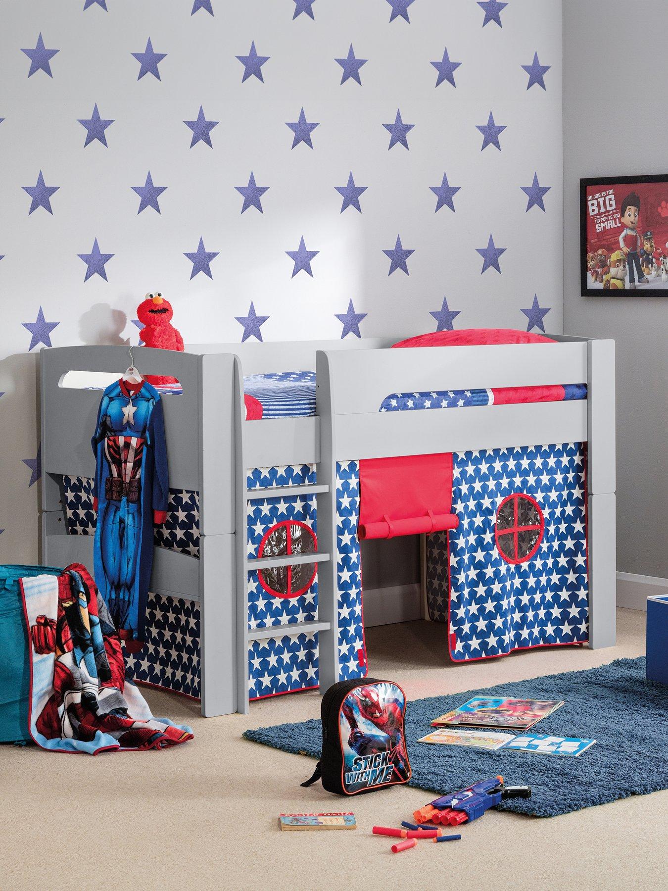 julian-bowen-nova-grey-midsleeper-bed-with-blue-star-tent