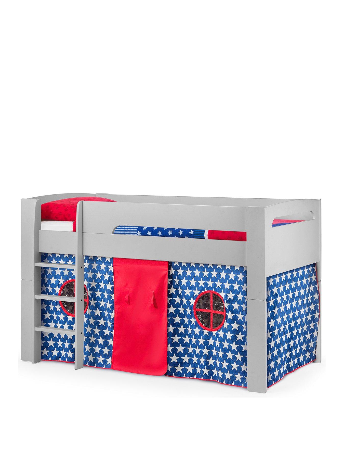  image of julian-bowen-nova-midsleeper-bed-with-blue-star-tent