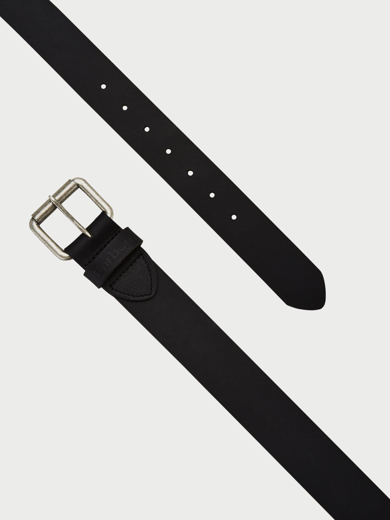 Image 2 of 2 of Barbour Allanton Embossed Logo Leather Belt - Black