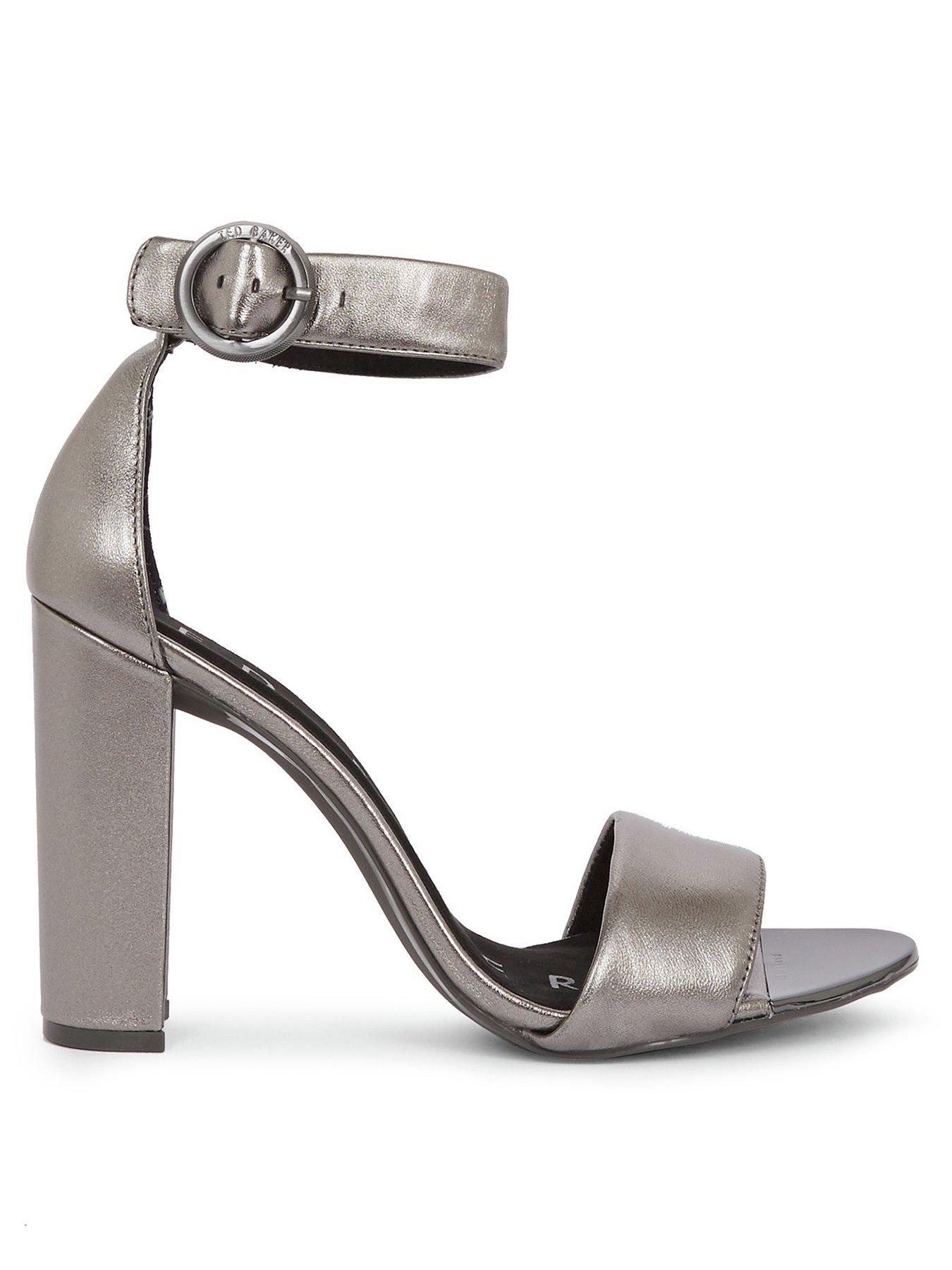 gunmetal heeled sandals