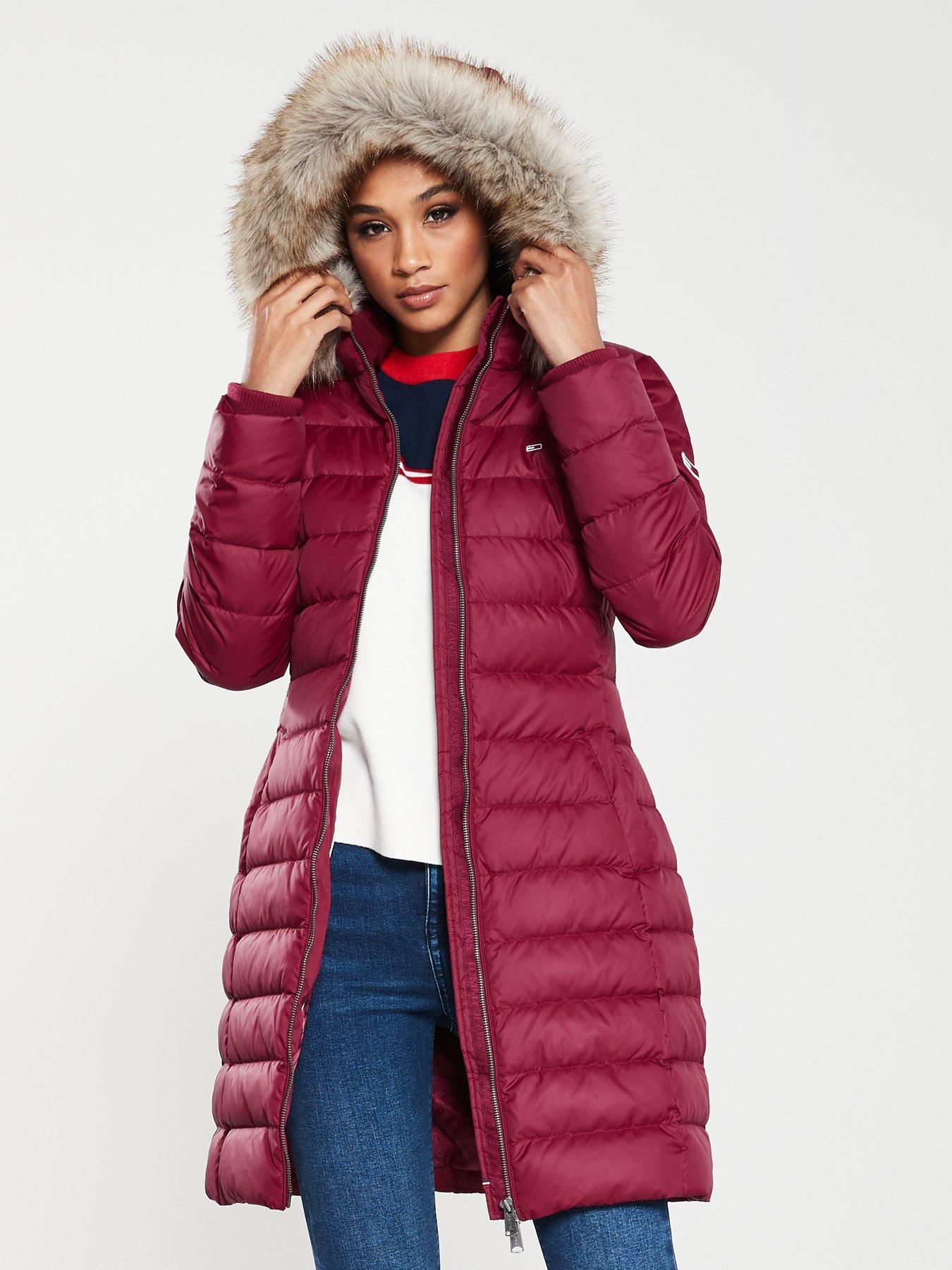 tommy jeans tjw essential hooded down coat