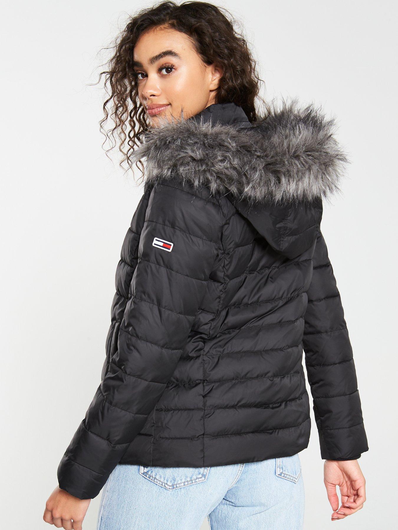 tommy jeans women's essential hooded down coat