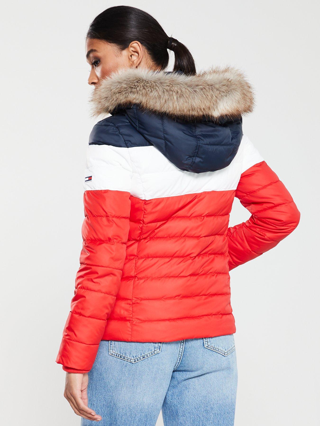 tommy jeans jeans colour block padded jacket
