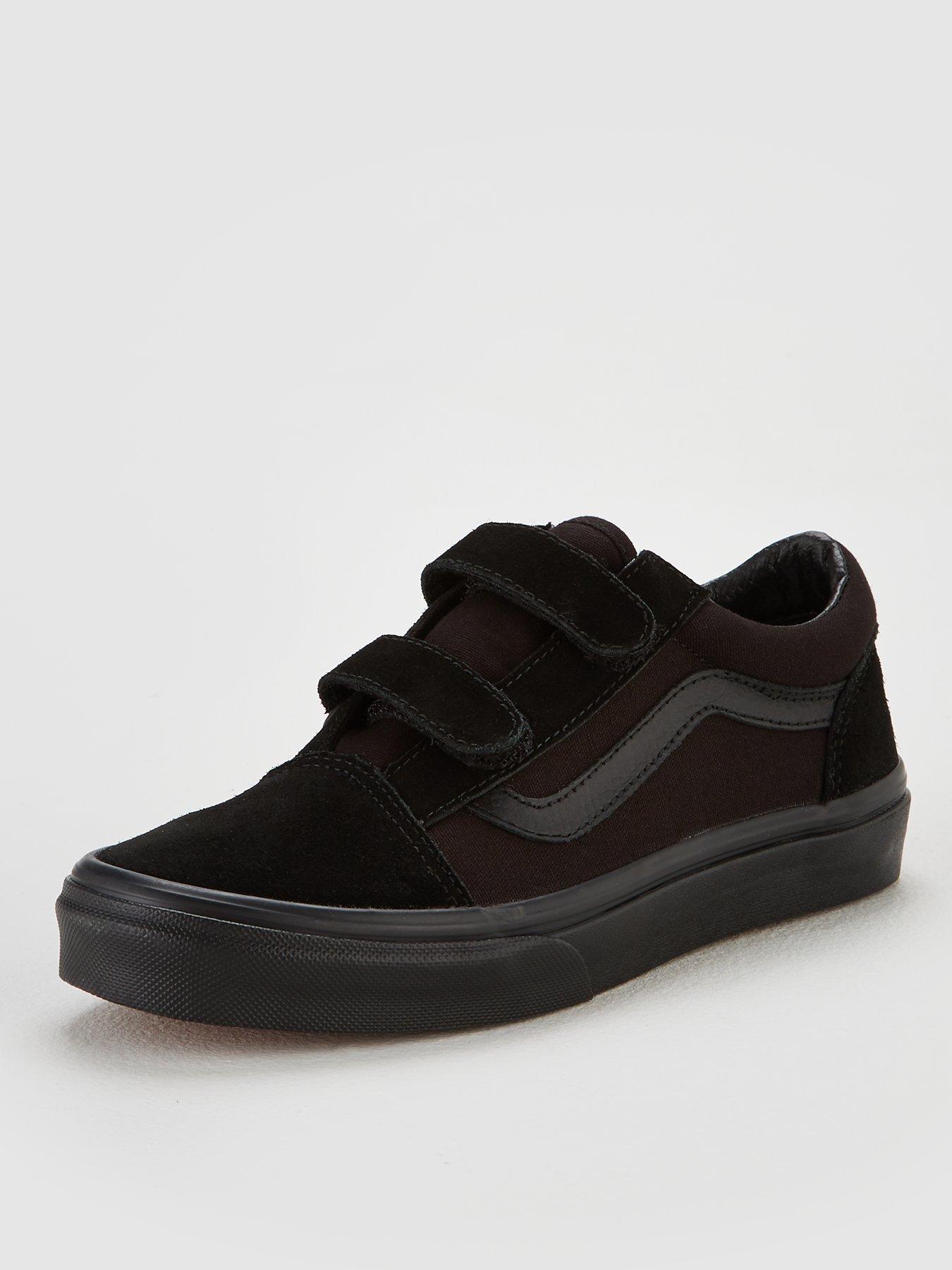 vans black old skool trainers junior