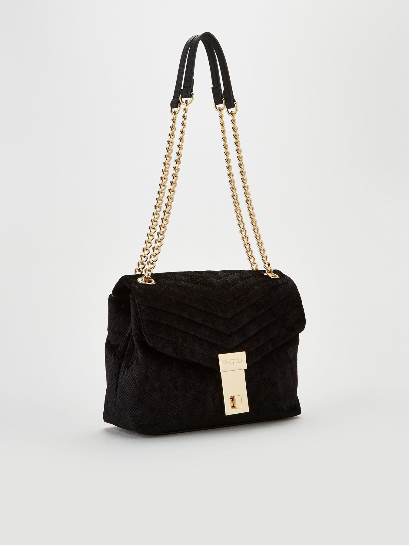 carvela black quilted bag