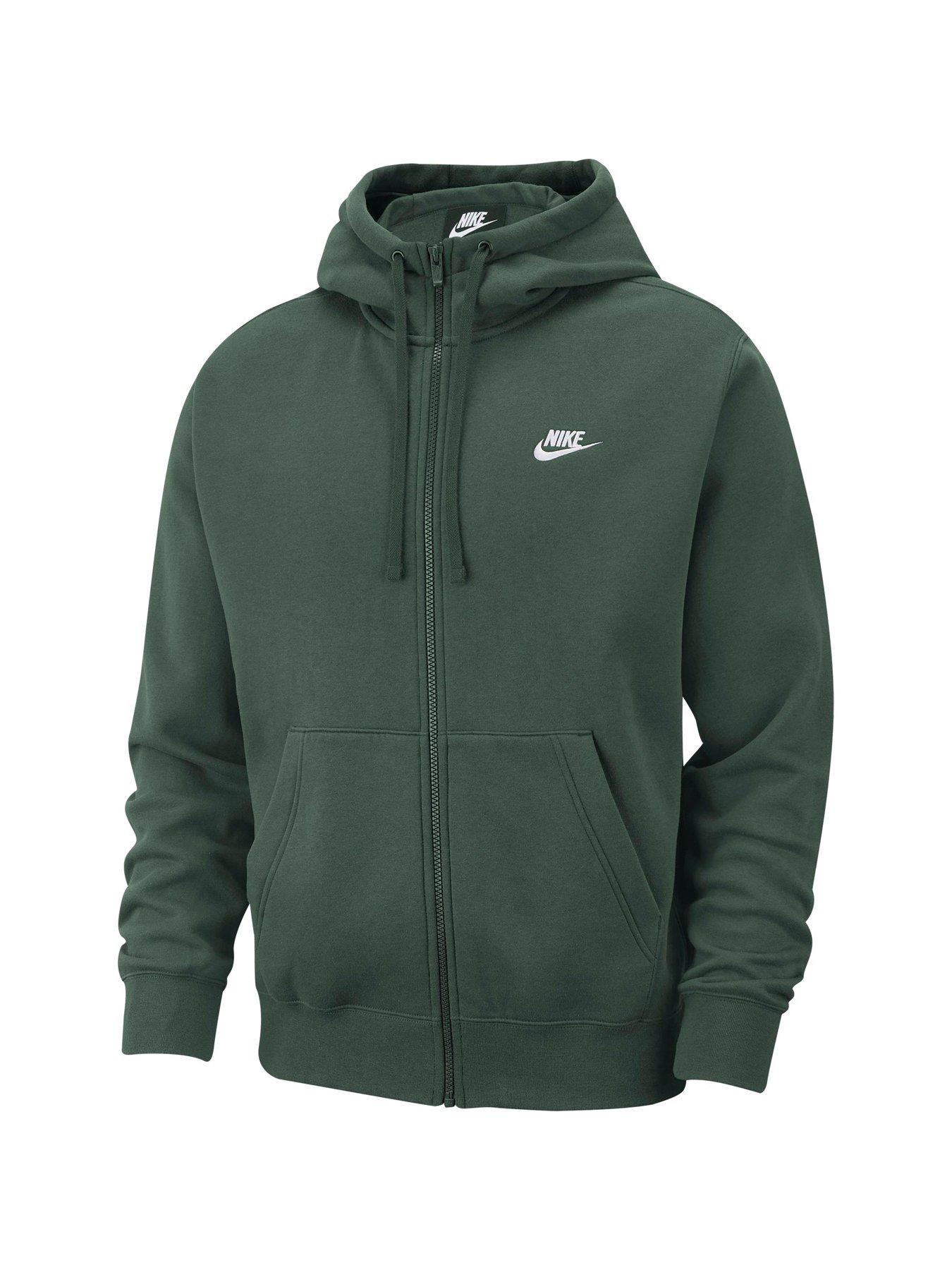 nike zip hoodie green