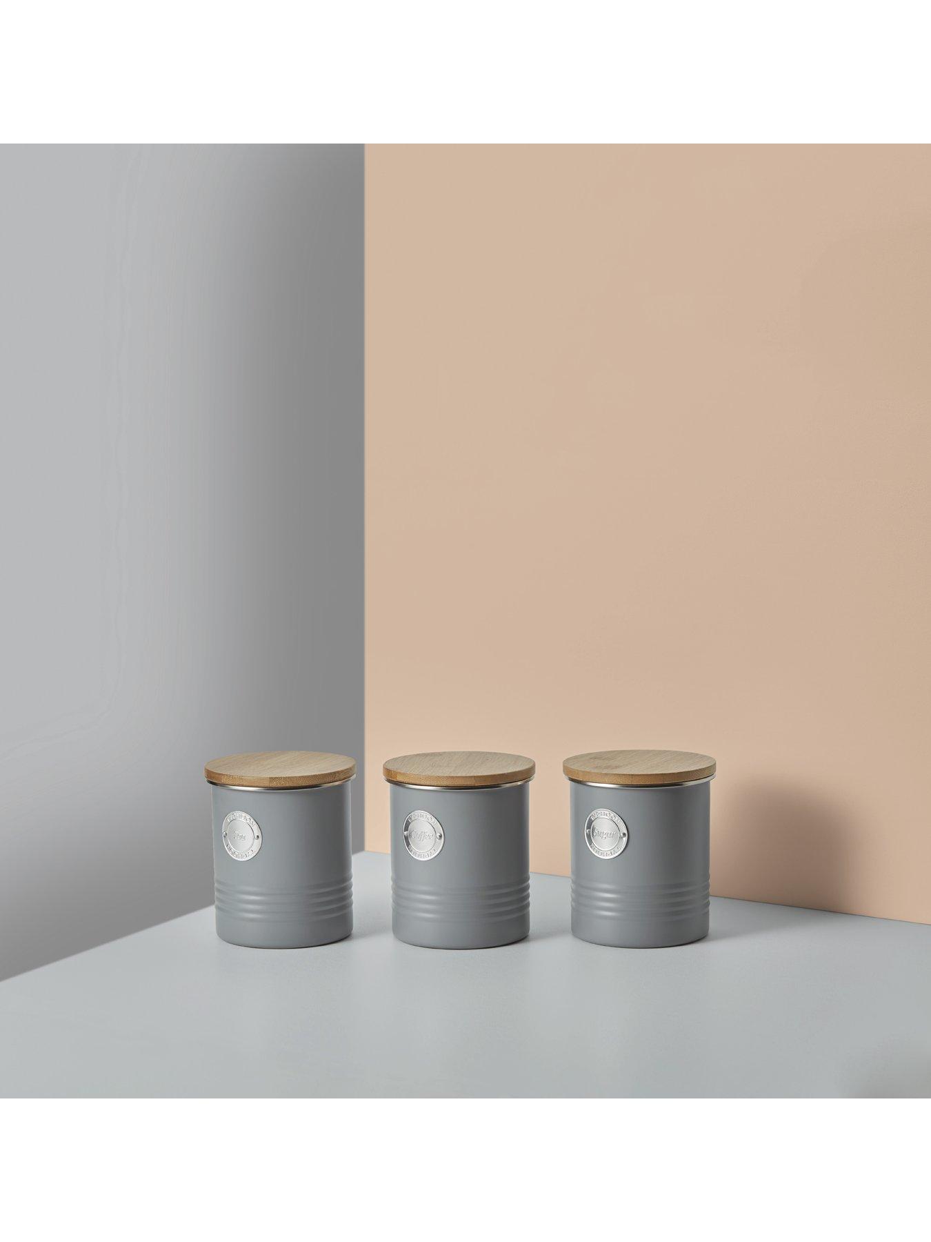 Image 2 of 6 of Typhoon Living Tea, Coffee and Sugar Storage Canisters &ndash; Grey