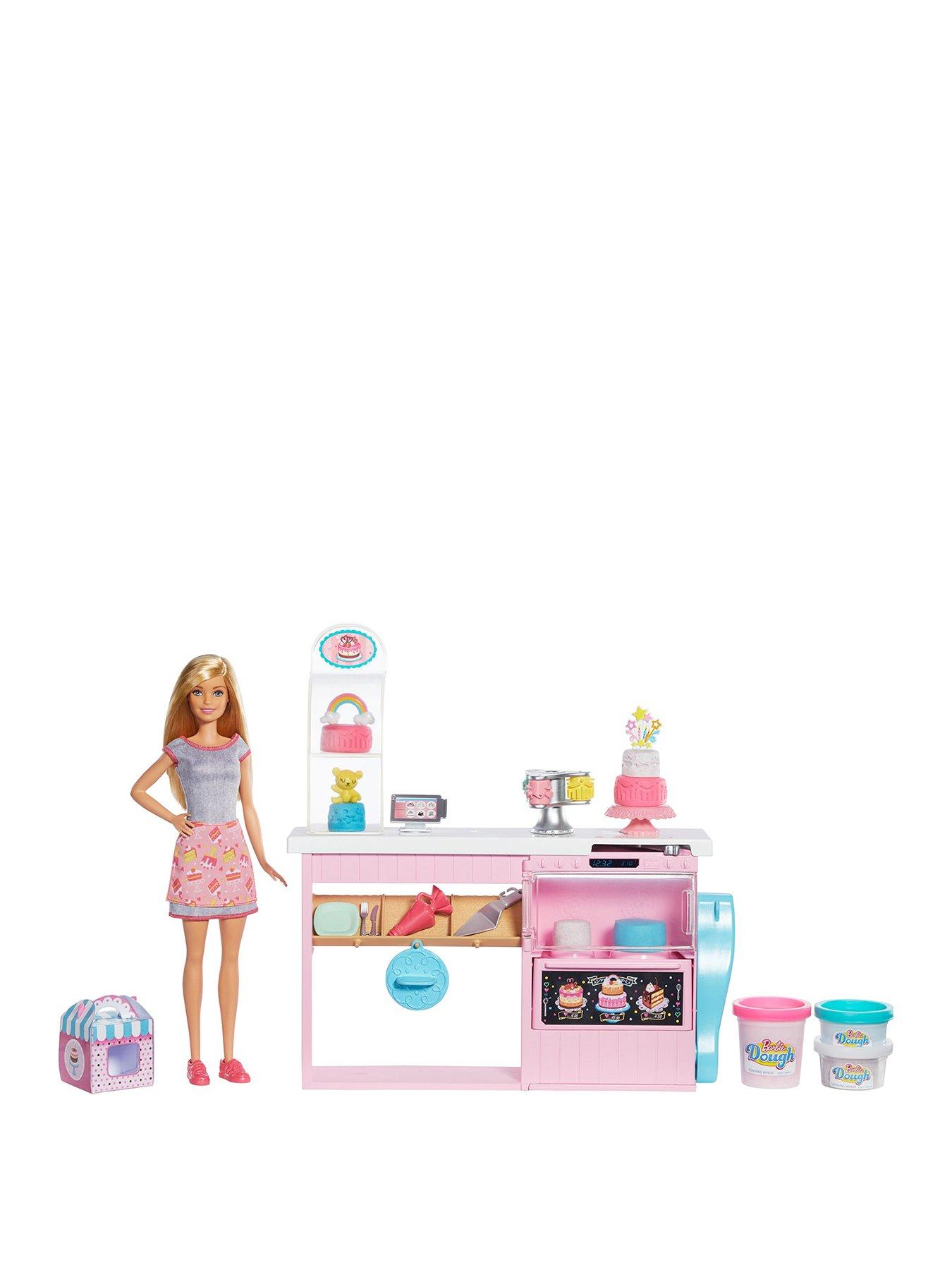 barbie cake decorating playset and doll
