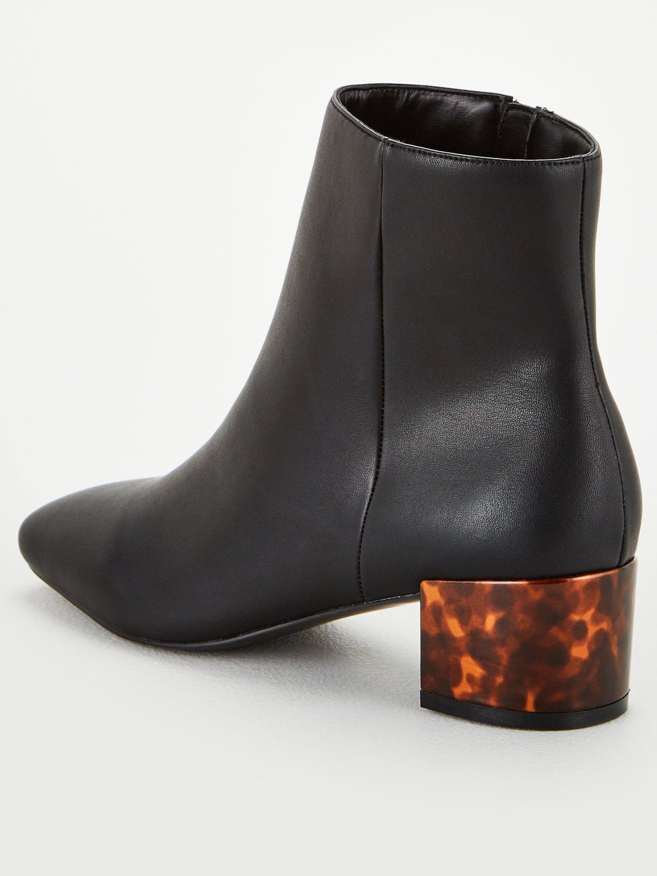 square toe low heel boots