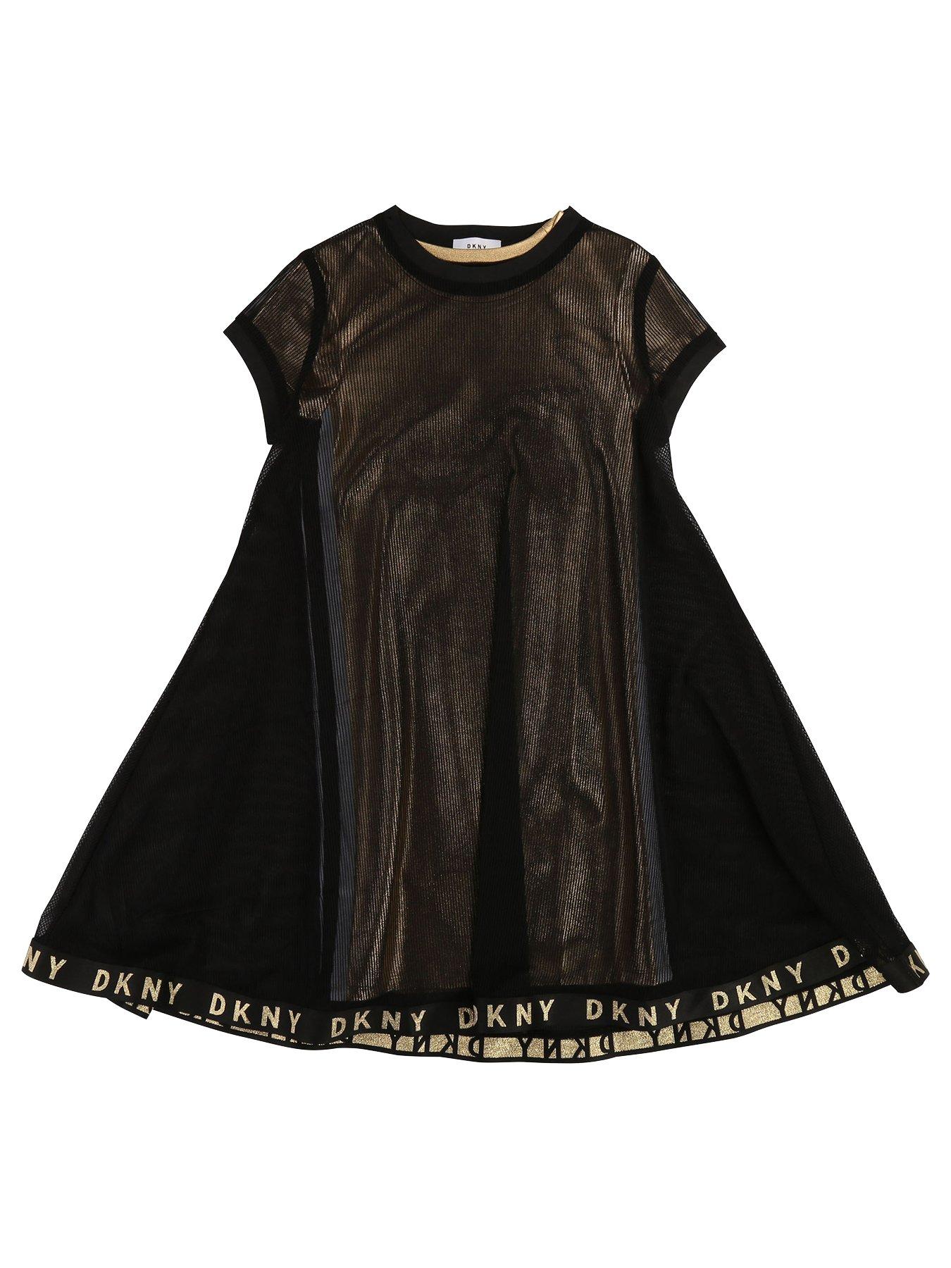 black and gold mesh dress
