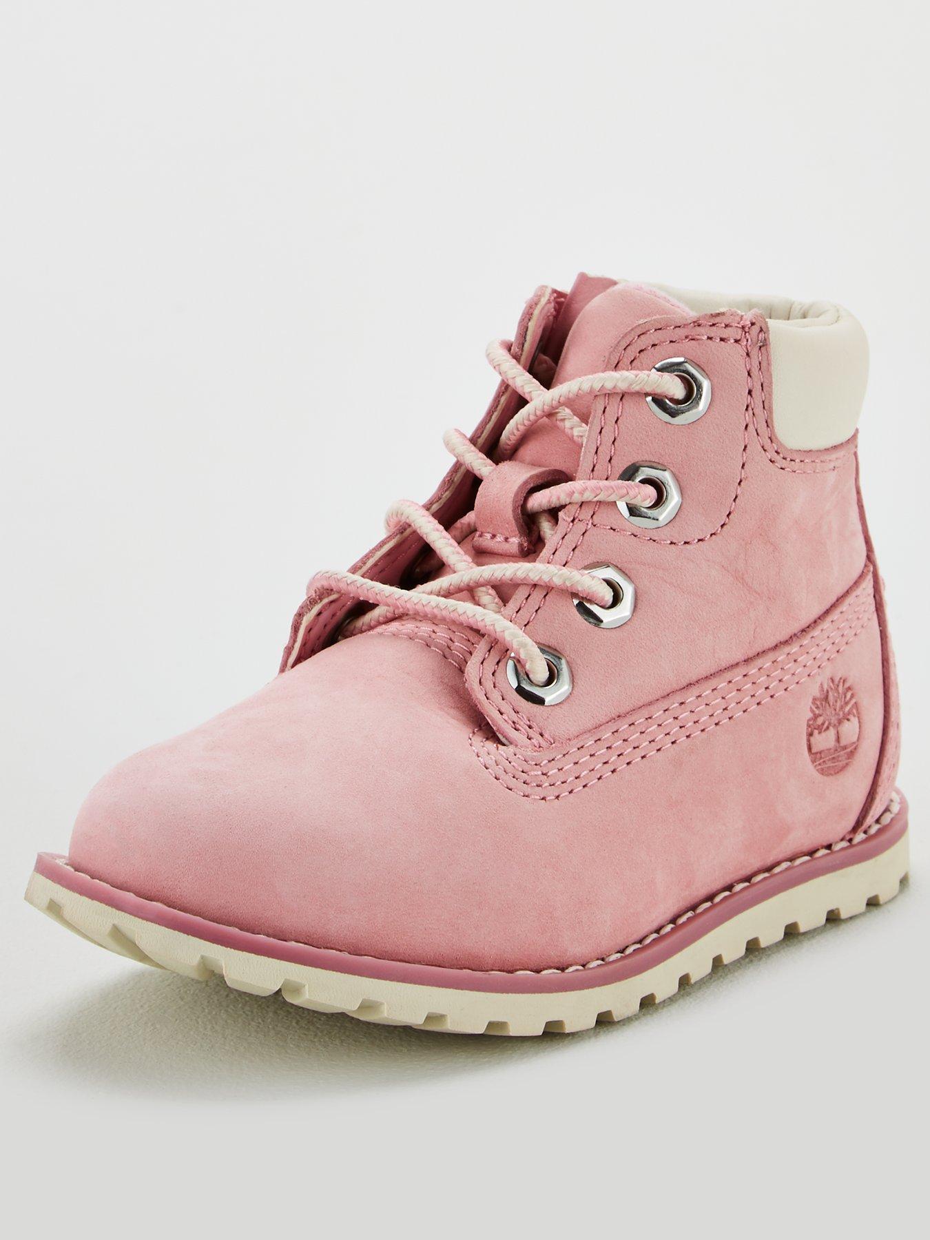 pink timberlands size 4