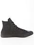  image of converse-chuck-taylor-all-star-leather-hi-top-trainers-blackblack