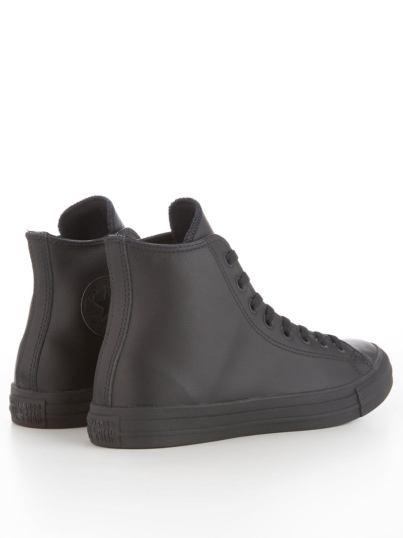 Image 3 of 6 of Converse Mens Tonal Leather Hi Top Trainers - Black