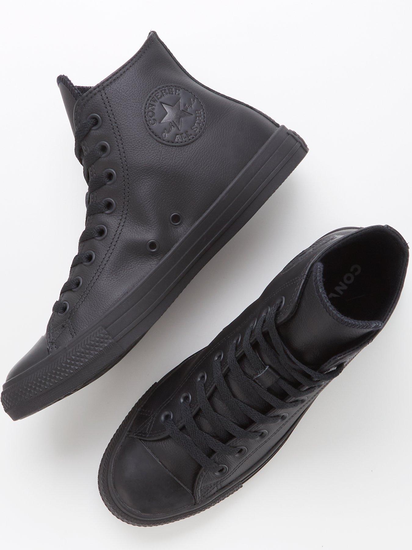 Image 4 of 6 of Converse Mens Tonal Leather Hi Top Trainers - Black