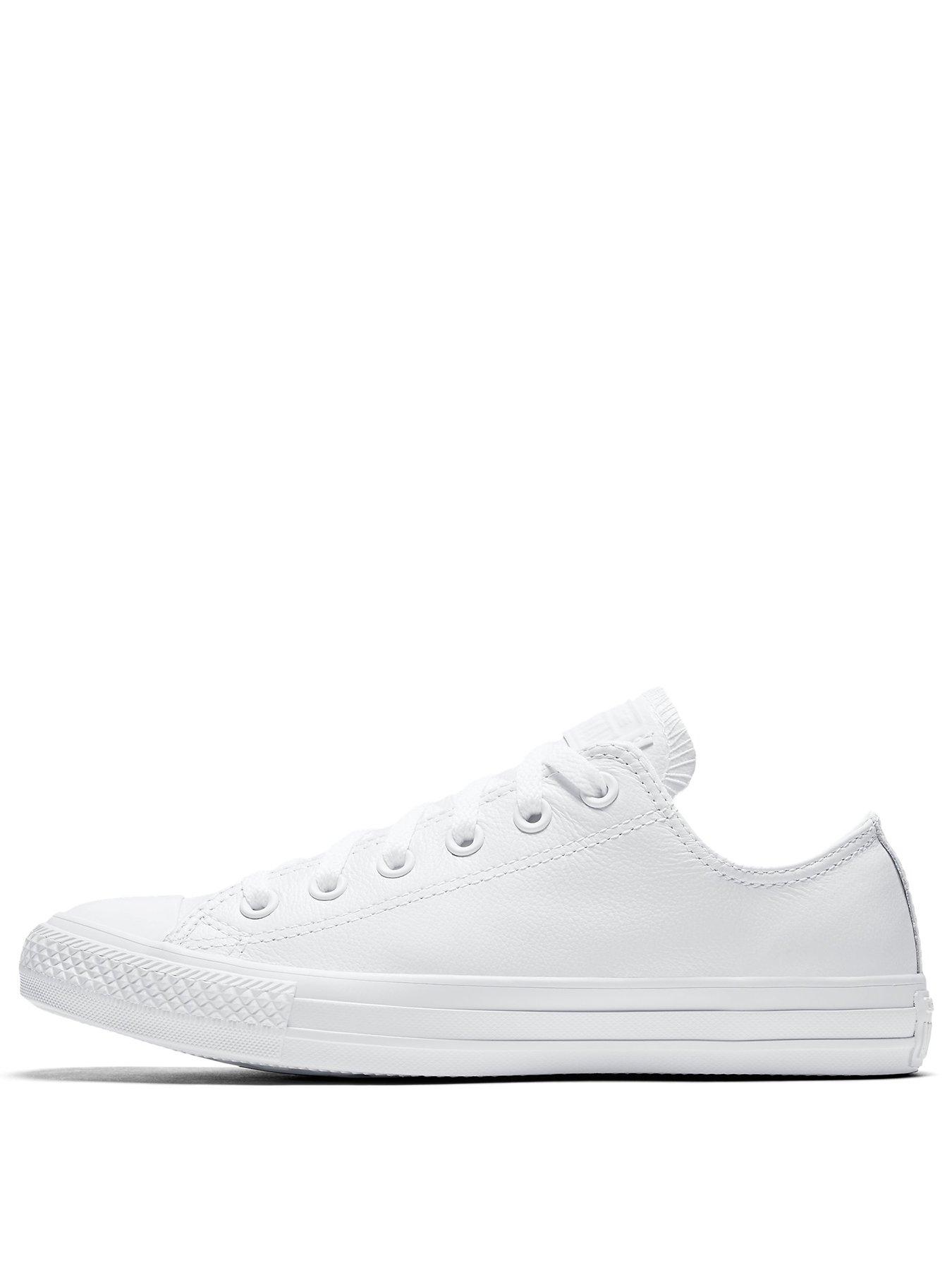 White leather converse with black stripe new arrivals