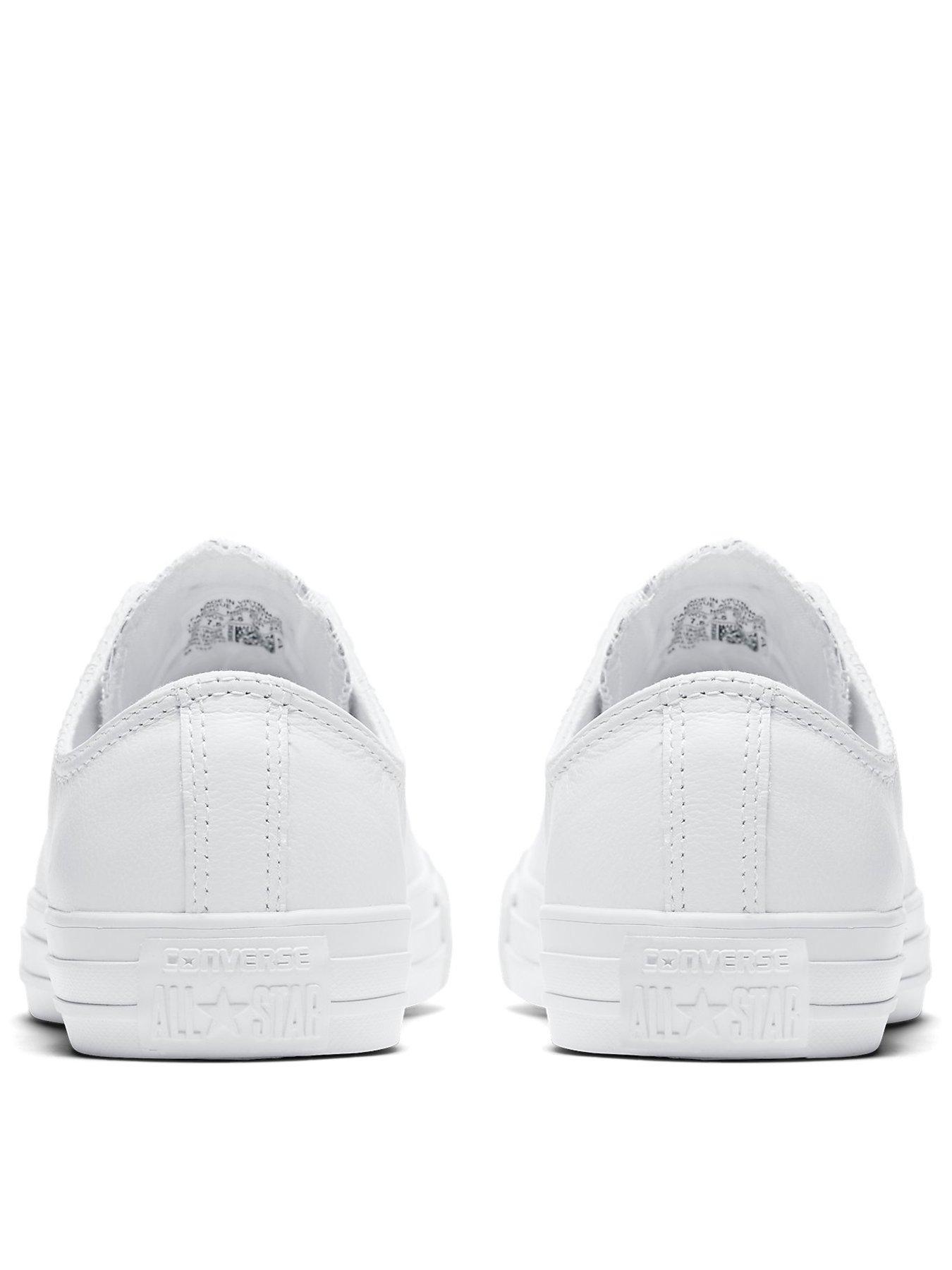 Mens converse white all hotsell star leather ox trainers