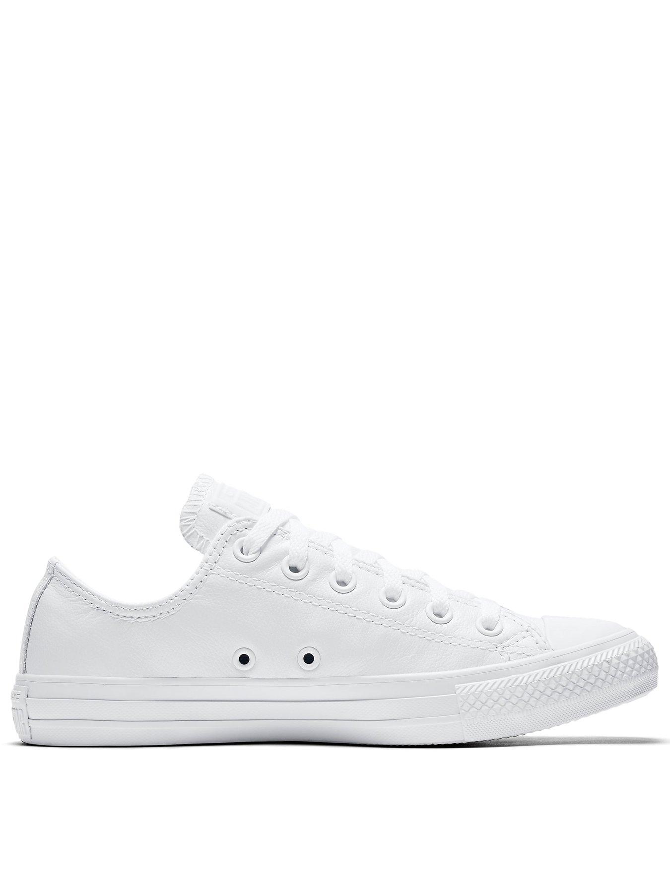 Converse white all outlet star leather ox trainers