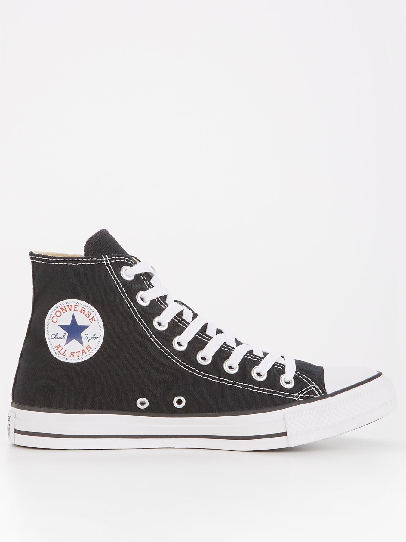 front image of converse-mens-hi-top-trainers-black