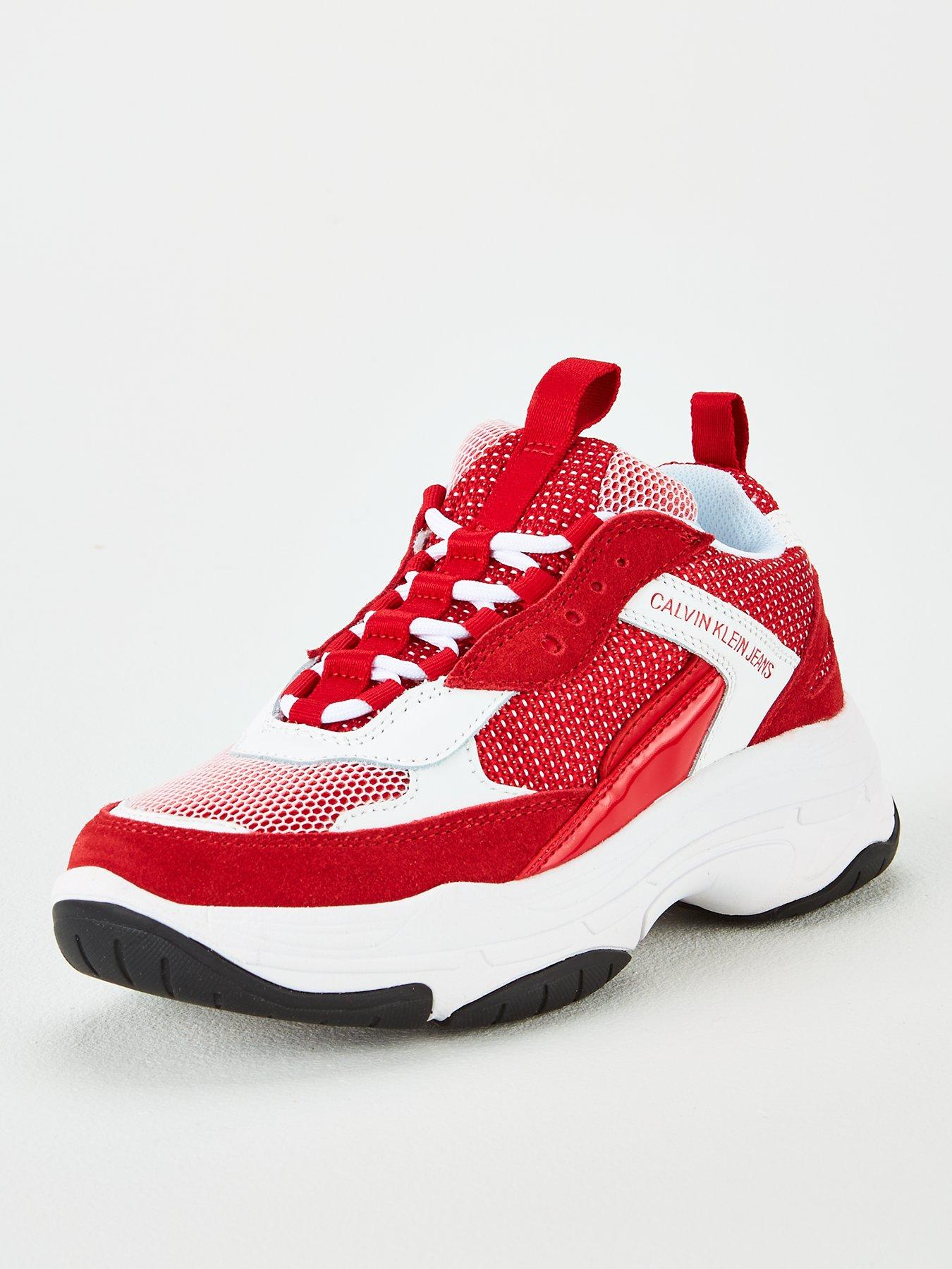 calvin klein maya chunky leather trainers