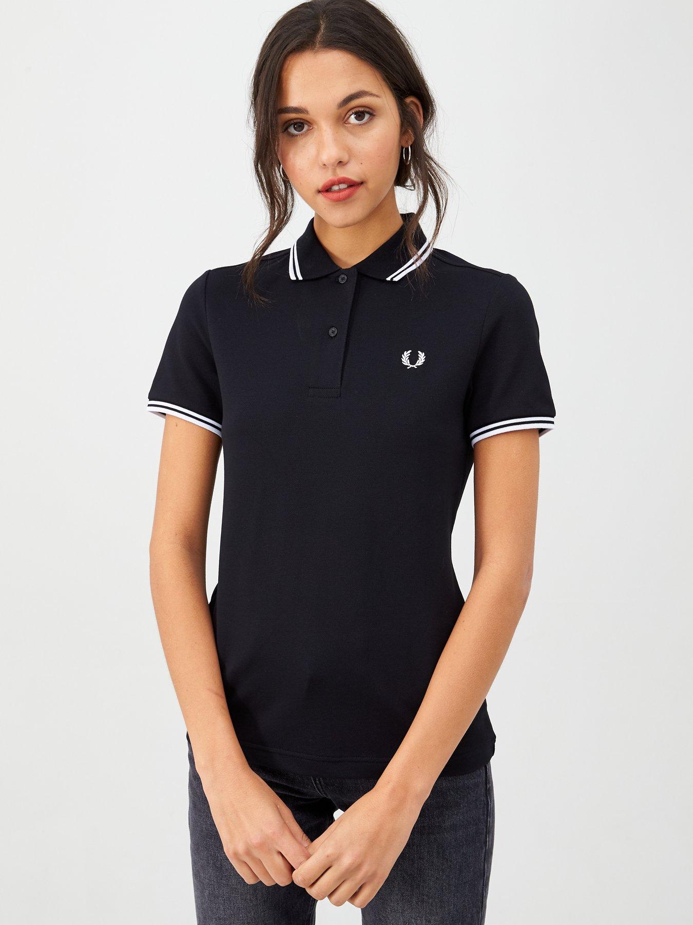 fred perry twin tipped polo t shirt black