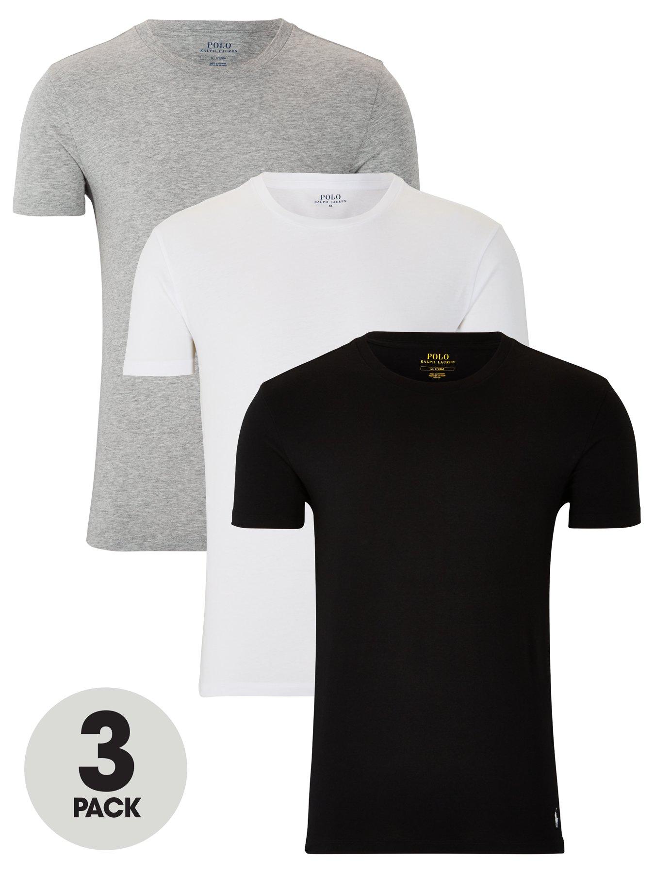 polo ralph lauren white t shirt 3 pack